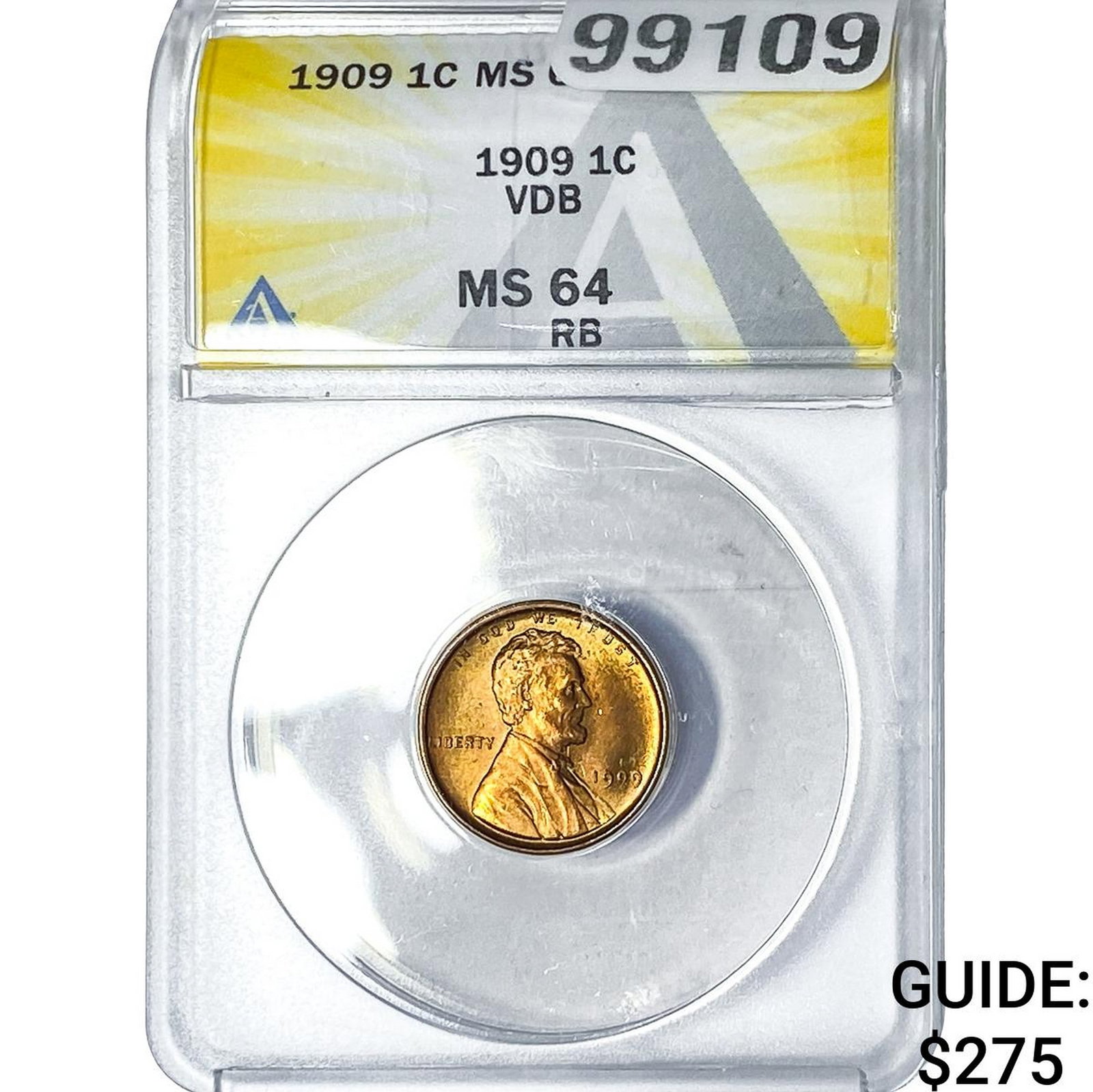 1909 VDB Wheat Cent ANACS MS64 RB (1 of 2)