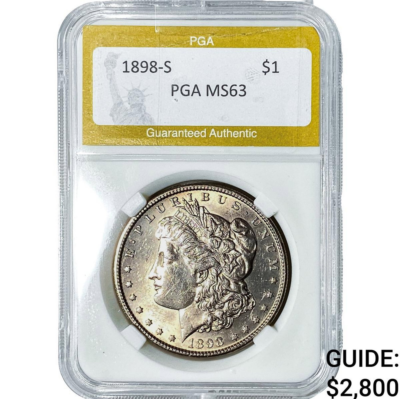 1898-S Morgan Silver Dollar PGA MS63: 1898-S Morgan Silver Dollar PGA MS63