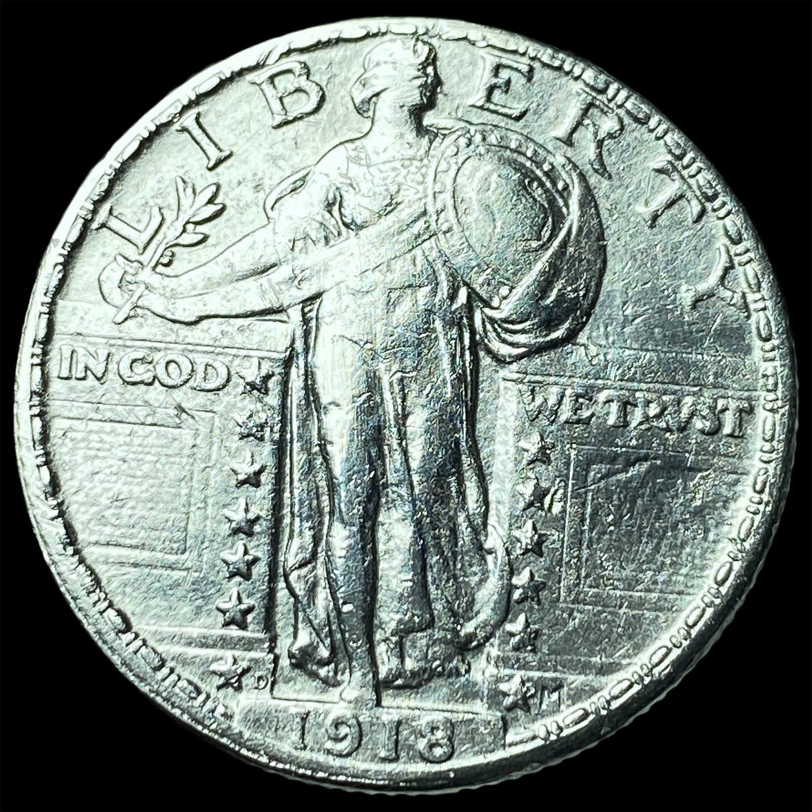 1918 Standing Liberty Silver Quarter NEARLY UNCIRCULATED: 1918 Standing Liberty Silver Quarter NEARLY UNCIRCULATED