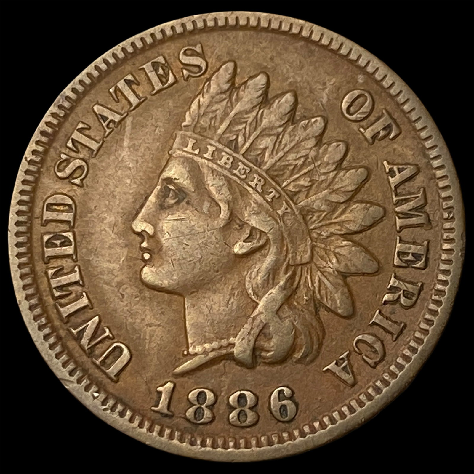 1886 Indian Head Cent CLOSELY UNCIRCULATED: 1886 Indian Head Cent CLOSELY UNCIRCULATED