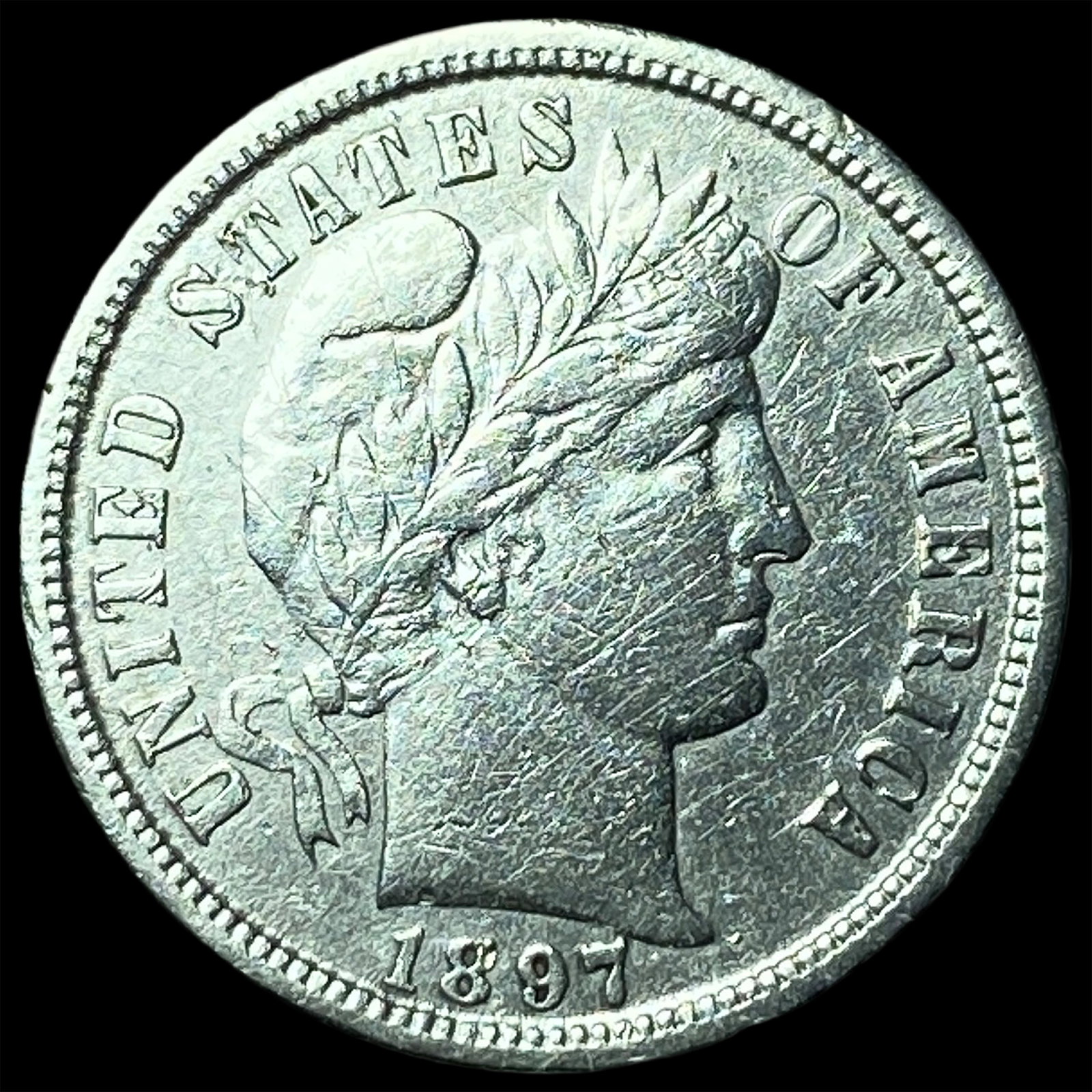 1897-S Silver Barber Dime CLOSELY UNCIRCULATED: 1897-S Silver Barber Dime CLOSELY UNCIRCULATED