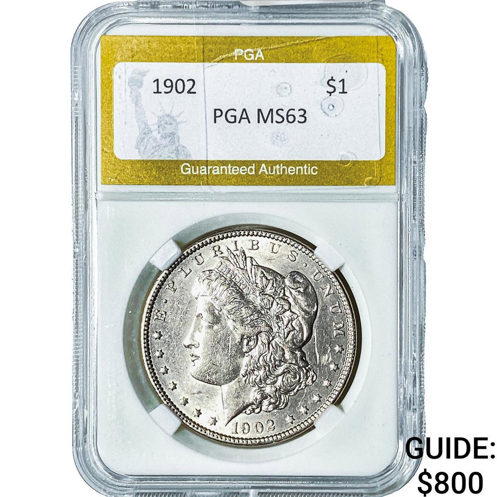 1902 Morgan Silver Dollar PGA MS63: 1902 Morgan Silver Dollar PGA MS63