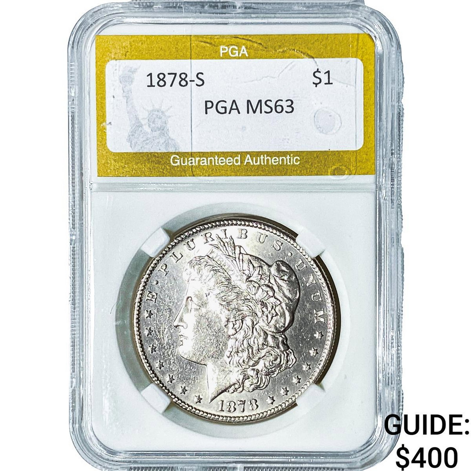 1878-S Morgan Silver Dollar PGA MS63: 1878-S Morgan Silver Dollar PGA MS63
