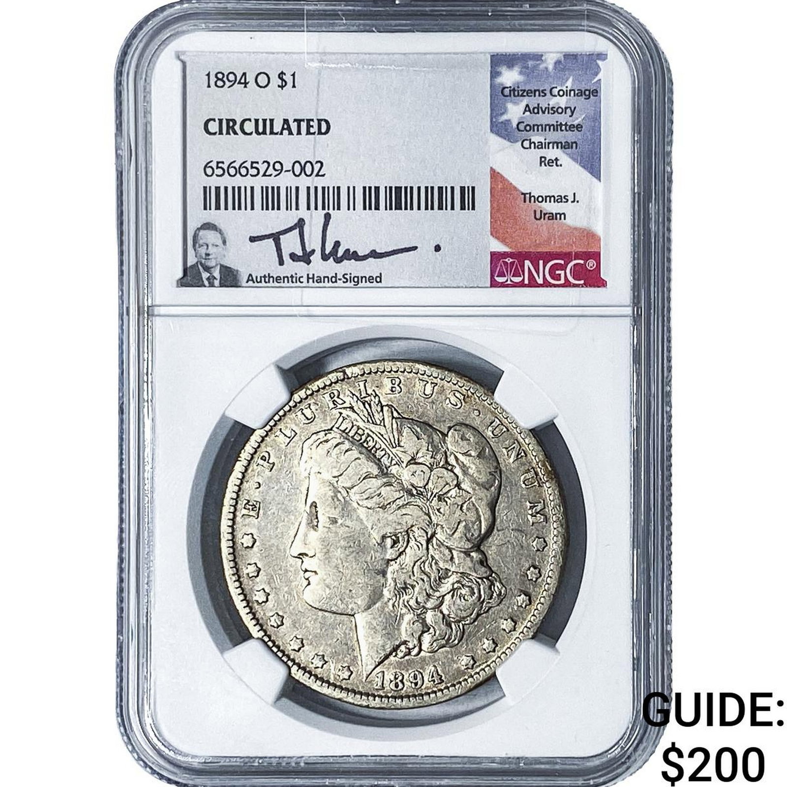 1894-O Morgan Silver Dollar NGC Circulated: 1894-O Morgan Silver Dollar NGC Circulated