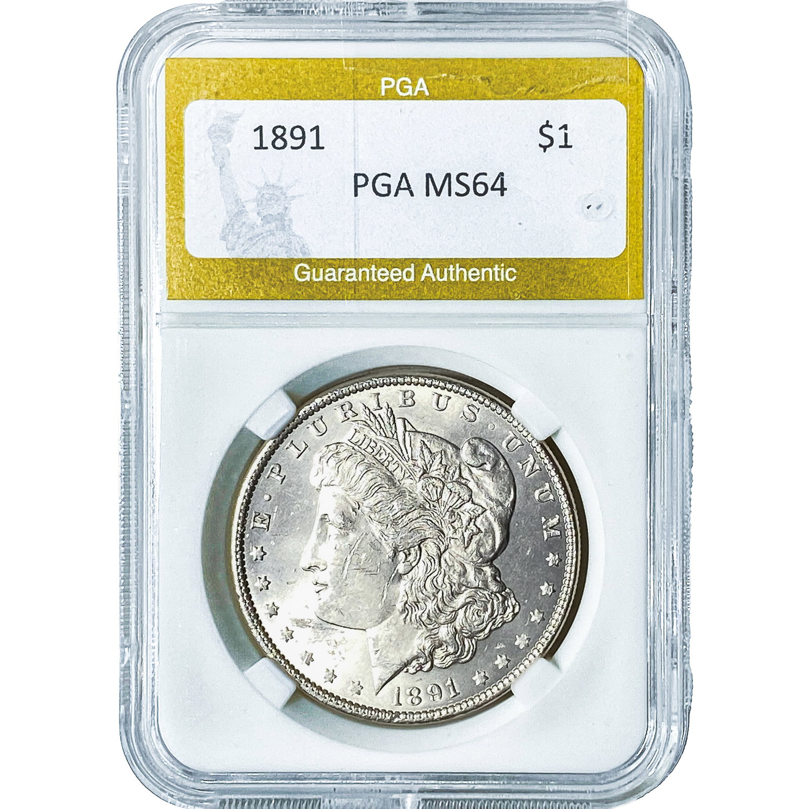 1891 Morgan Silver Dollar PGA MS64: 1891 Morgan Silver Dollar PGA MS64
