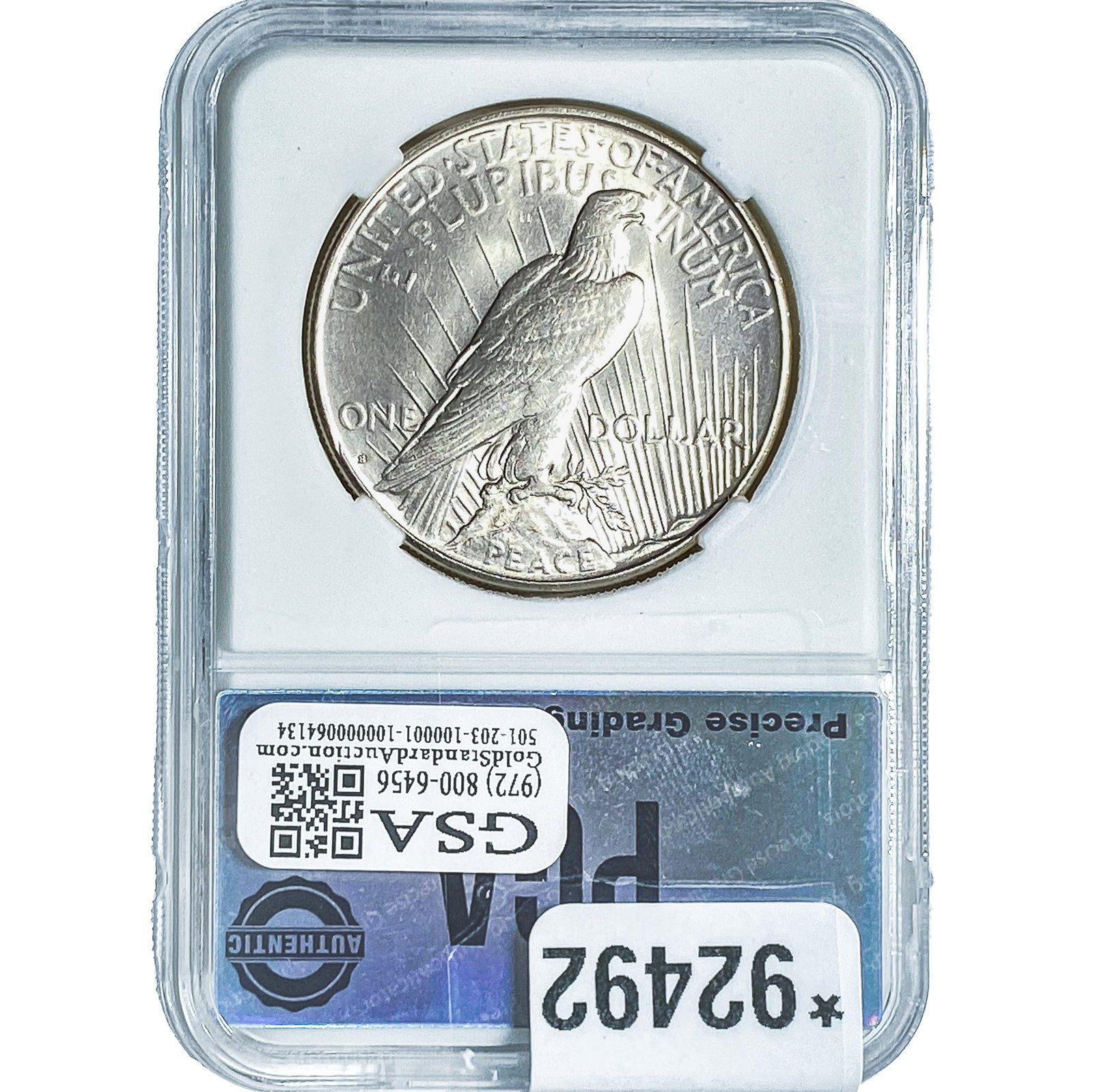 1927-S Silver Peace Dollar PGA MS64 - 2