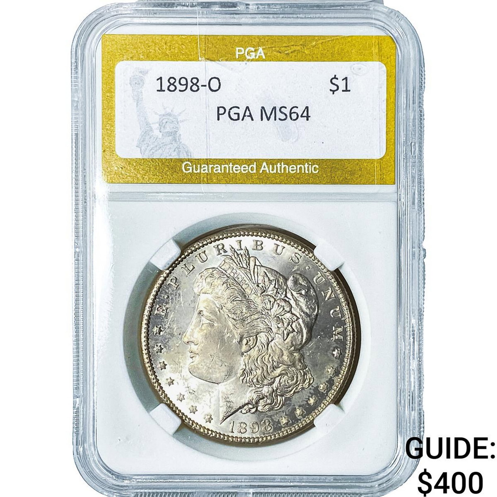 1898-O Morgan Silver Dollar PGA MS64: 1898-O Morgan Silver Dollar PGA MS64