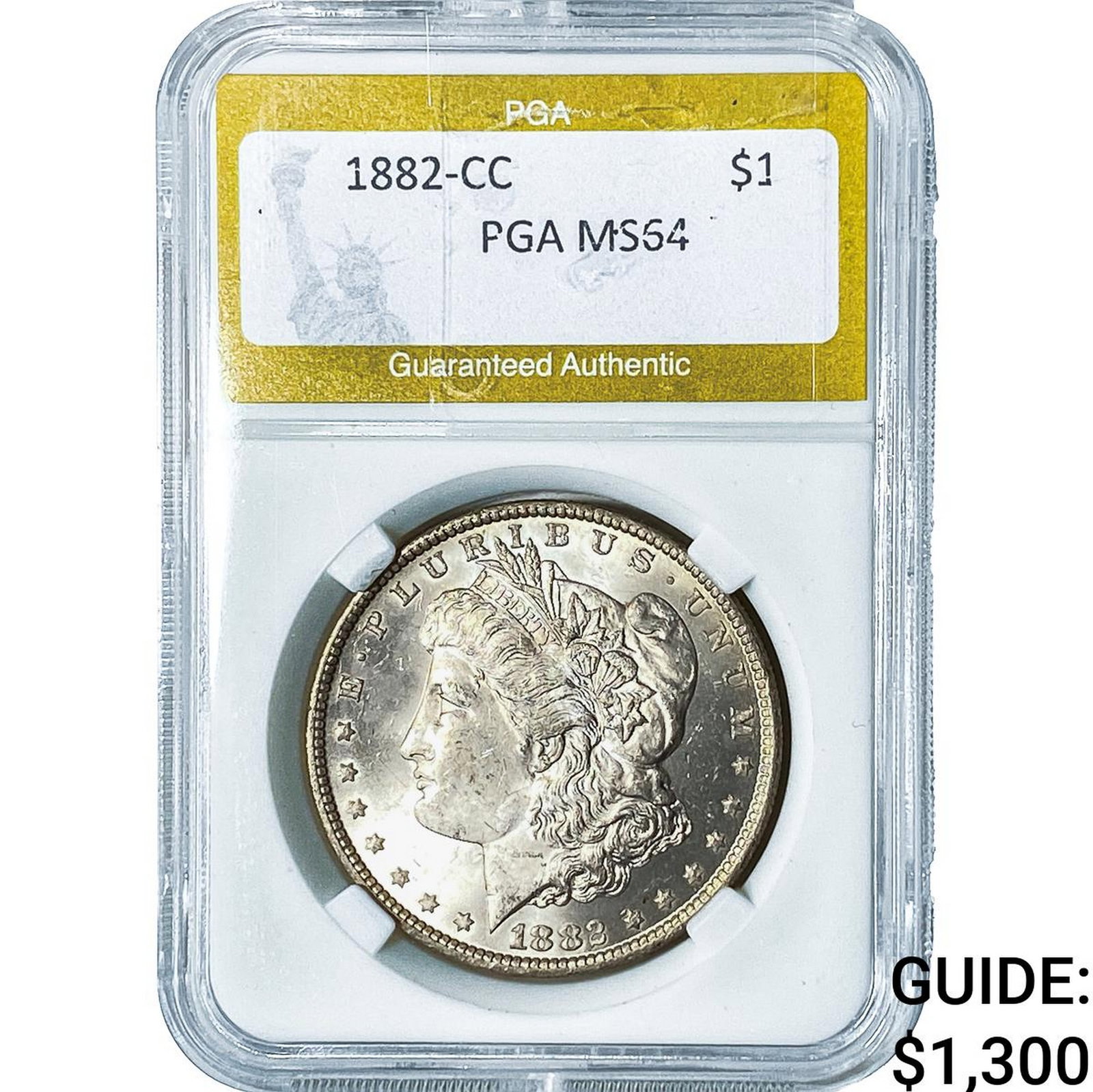 1882-CC Morgan Silver Dollar PGA MS64: 1882-CC Morgan Silver Dollar PGA MS64