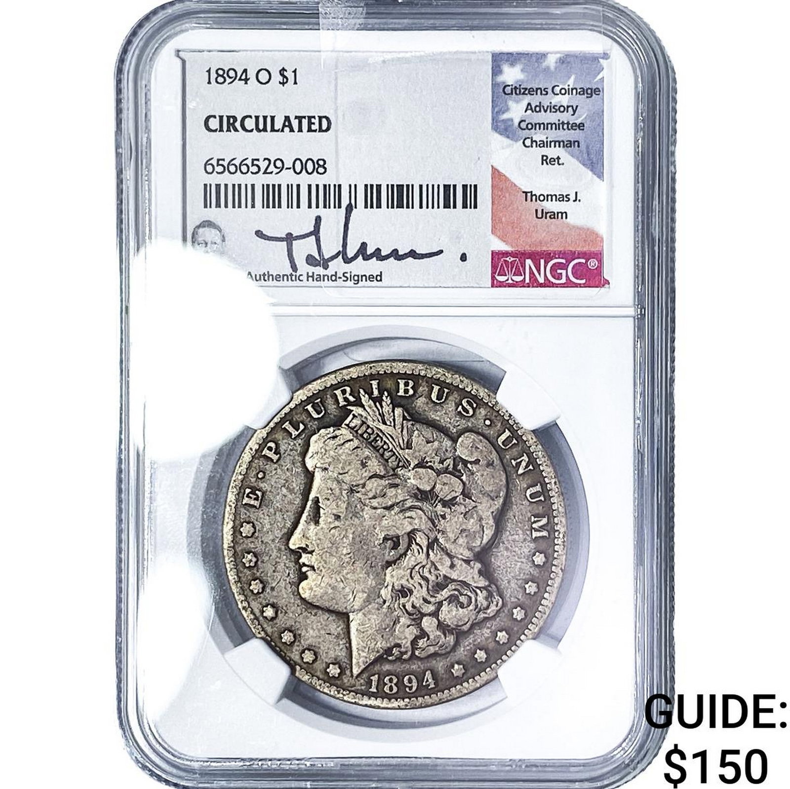 1894-O Morgan Silver Dollar NGC Circulated: 1894-O Morgan Silver Dollar NGC Circulated