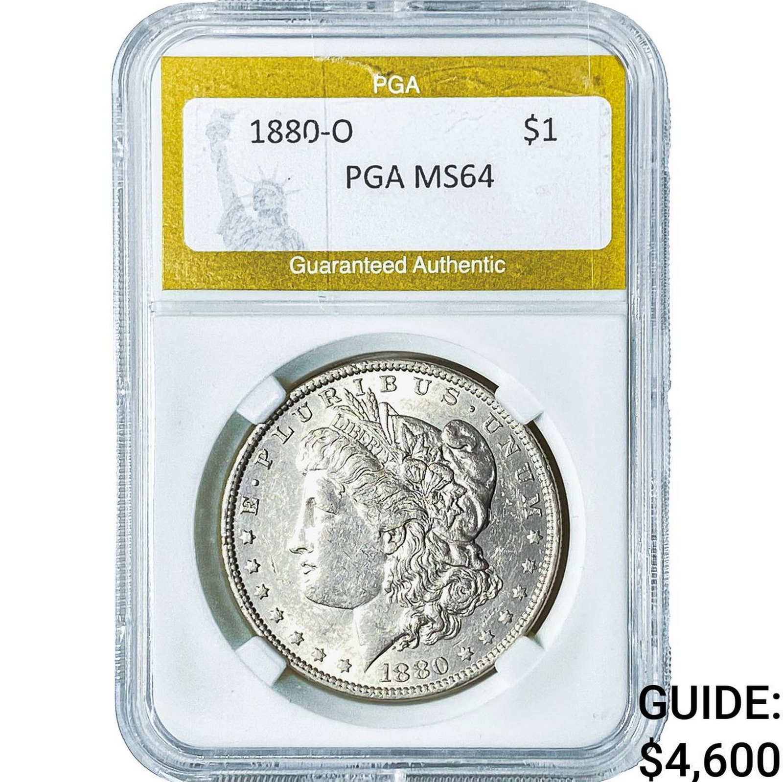1880-O Morgan Silver Dollar PGA MS64: 1880-O Morgan Silver Dollar PGA MS64