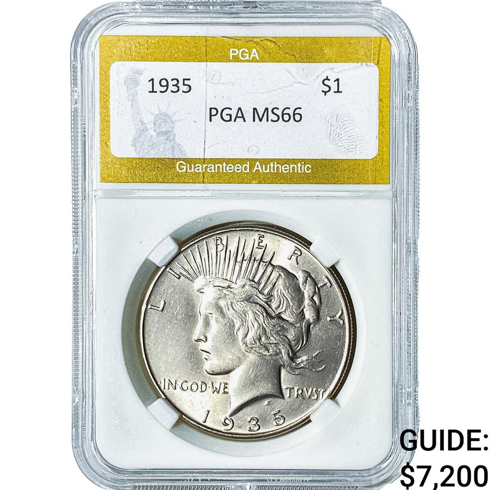 1935 Silver Peace Dollar PGA MS66: 1935 Silver Peace Dollar PGA MS66