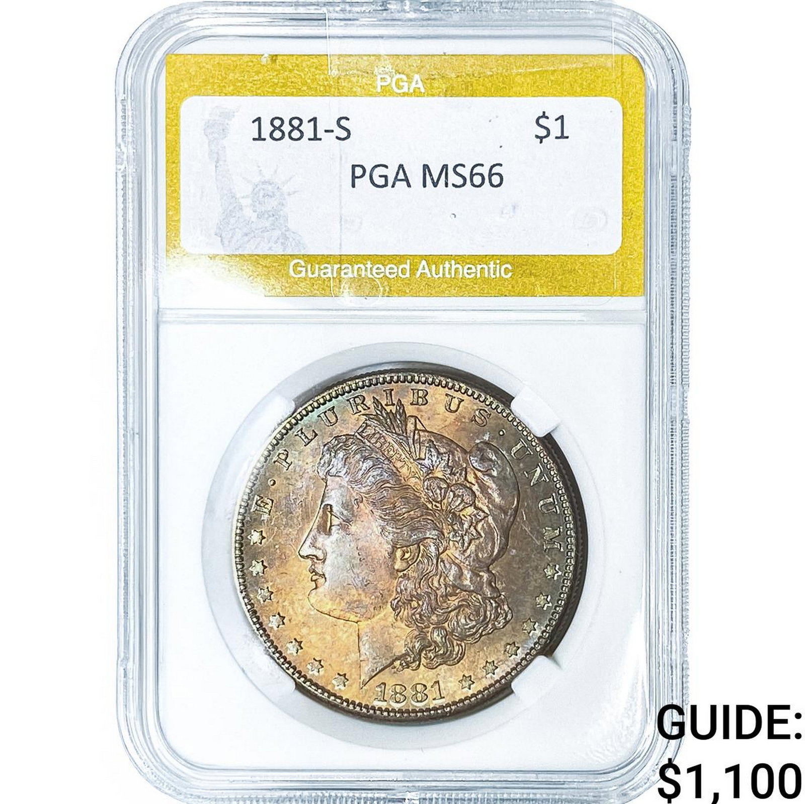 1881-S Morgan Silver Dollar PGA MS66: 1881-S Morgan Silver Dollar PGA MS66