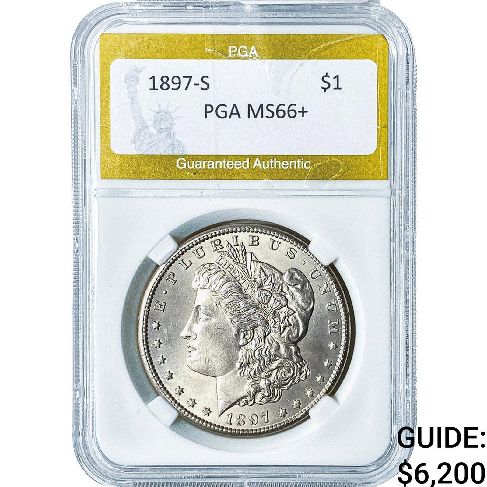 1897-S Morgan Silver Dollar PGA MS66+: 1897-S Morgan Silver Dollar PGA MS66+
