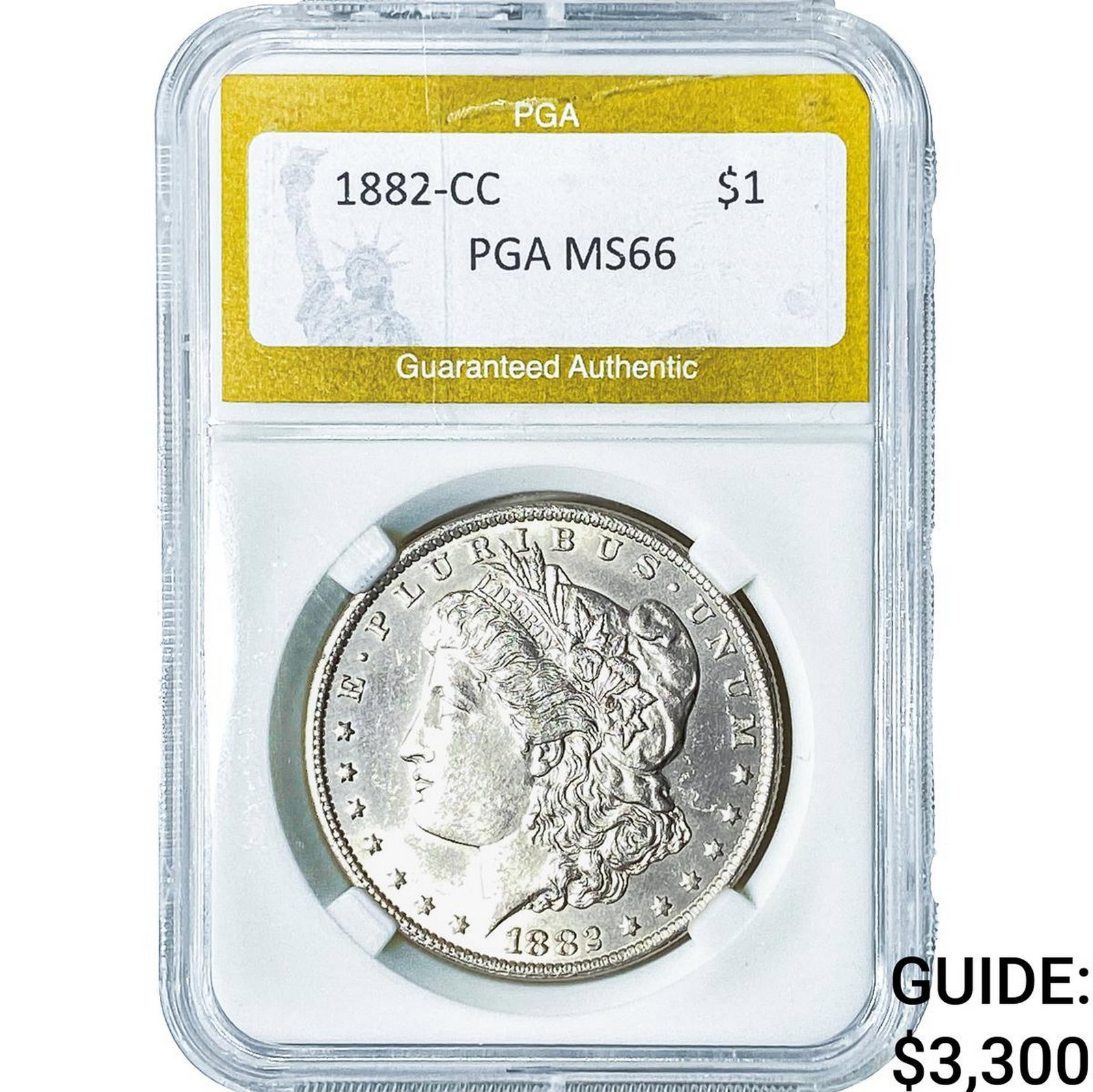 1882-CC Morgan Silver Dollar PGA MS66: 1882-CC Morgan Silver Dollar PGA MS66