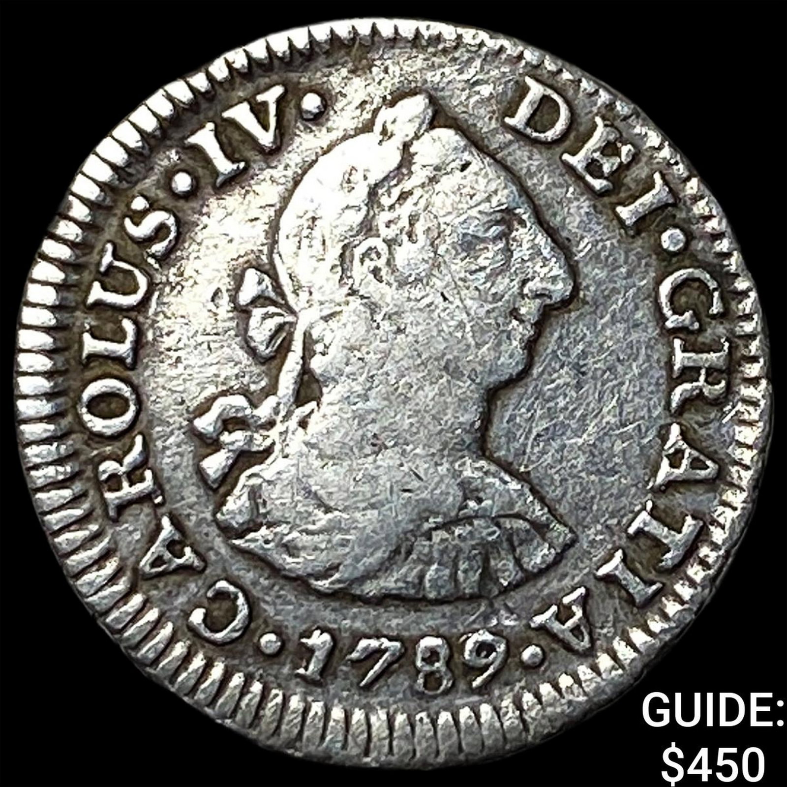 1789-FM Mexico Charles III SIlver 1/2 Real (1 of 2)