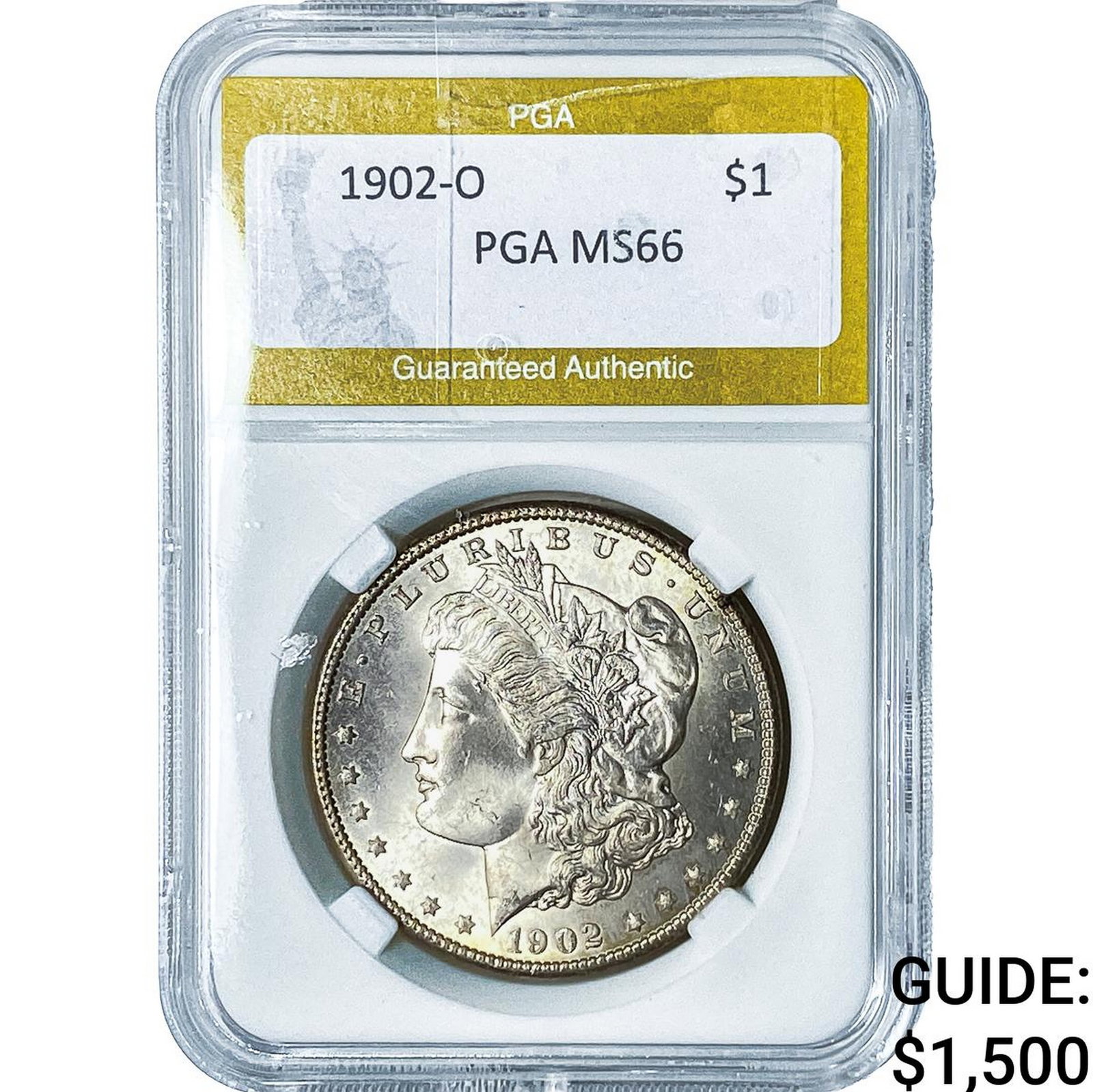 1902-O Morgan Silver Dollar PGA MS66: 1902-O Morgan Silver Dollar PGA MS66