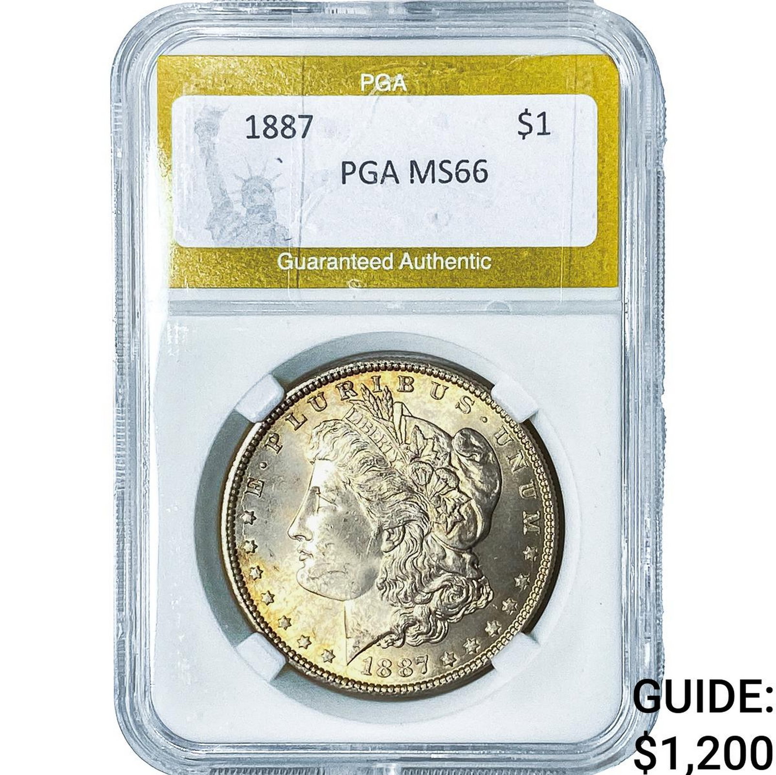 1887 Morgan Silver Dollar PGA MS66: 1887 Morgan Silver Dollar PGA MS66
