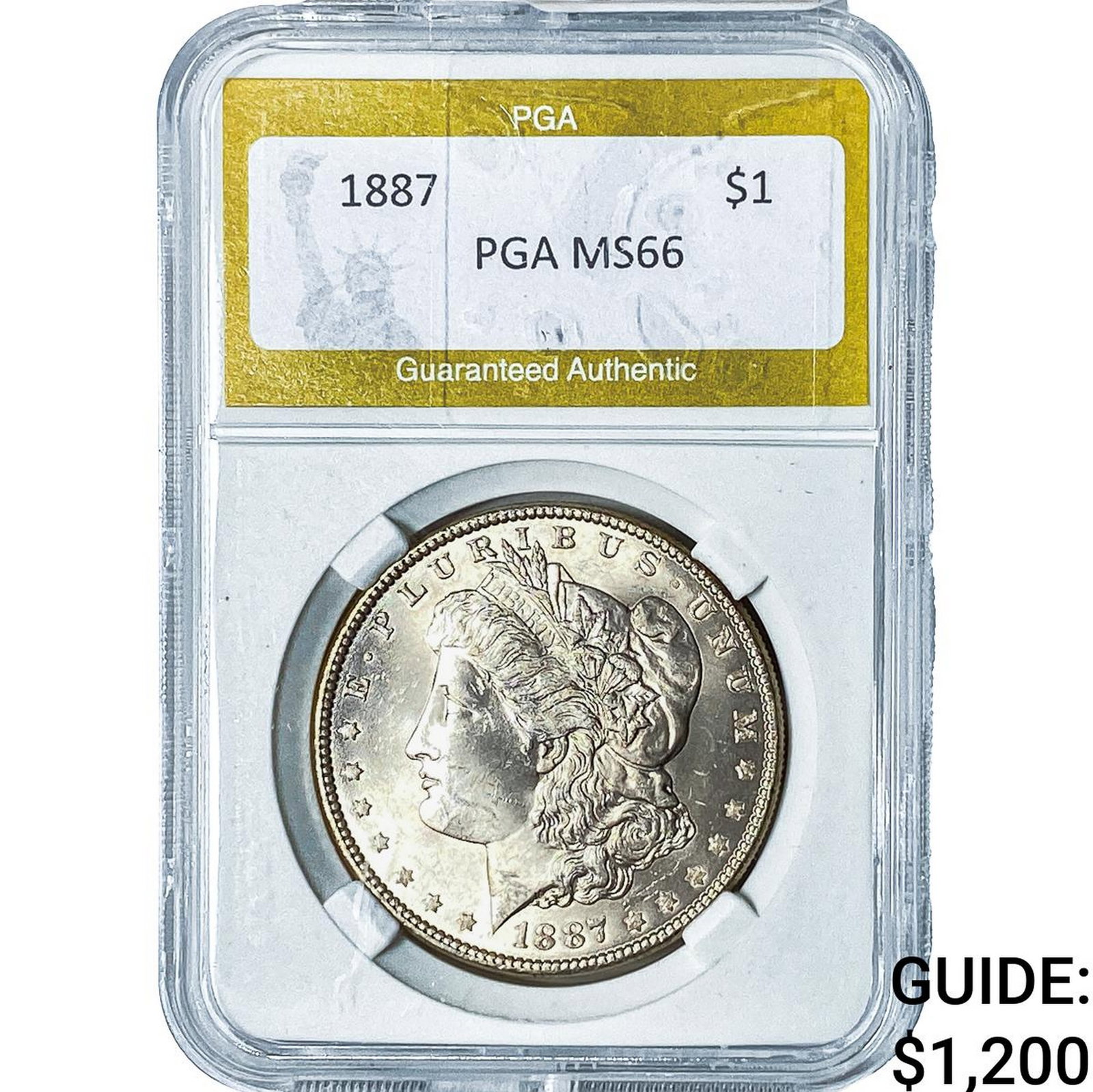 1887 Morgan Silver Dollar PGA MS66: 1887 Morgan Silver Dollar PGA MS66