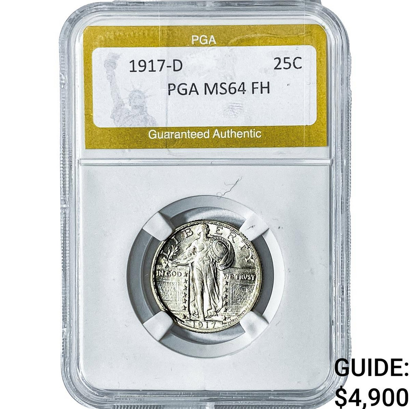 1917-D Standing Liberty Quarter PGA MS64FH: 1917-D Standing Liberty Quarter PGA MS64FH