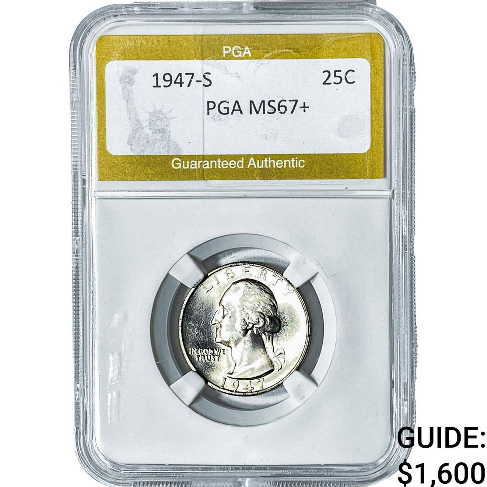 1947-S Washington Silver Quarter PGA MS67+: 1947-S Washington Silver Quarter PGA MS67+