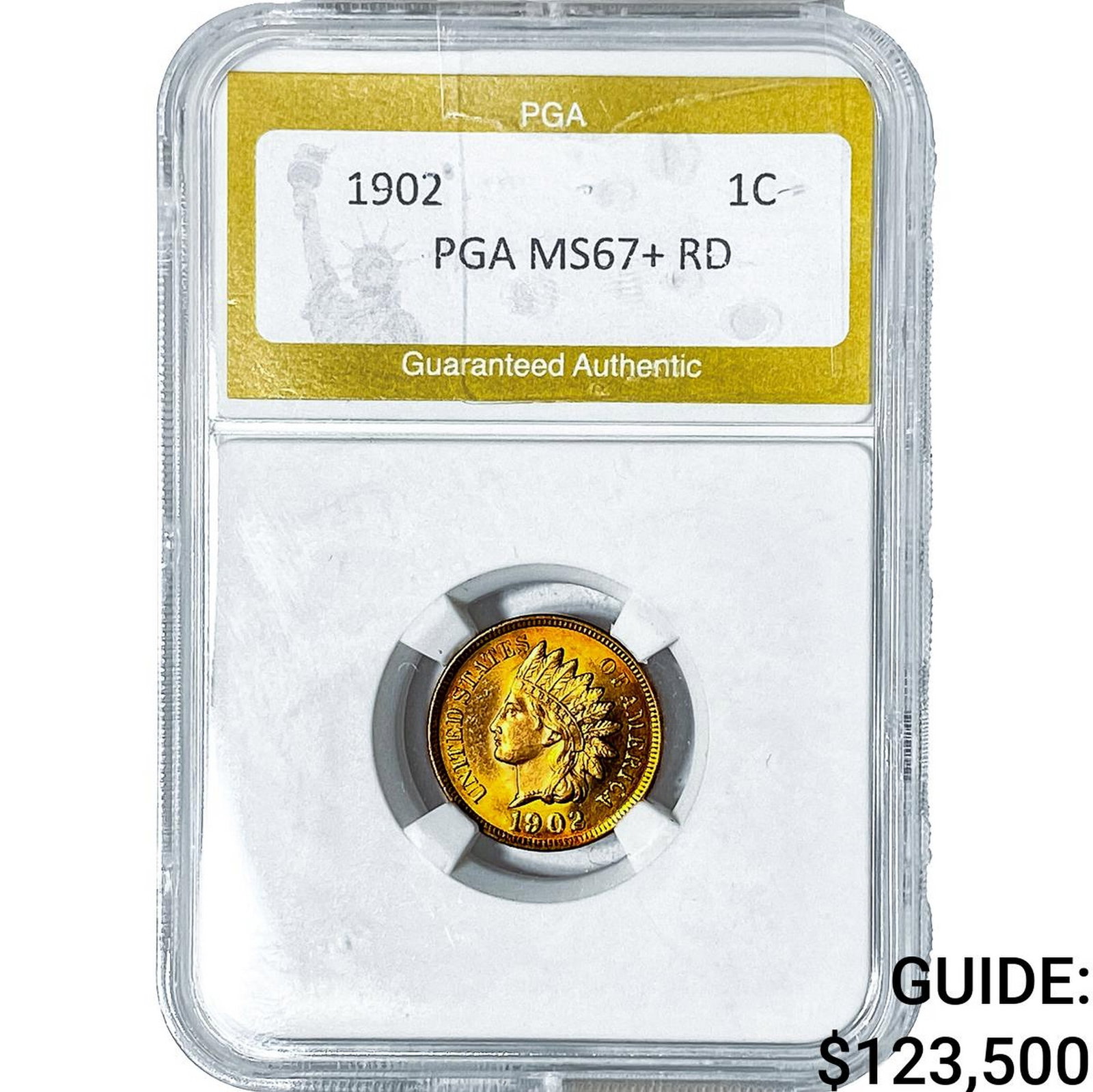 1902 Indian Head Cent PGA MS67+RD: 1902 Indian Head Cent PGA MS67+RD