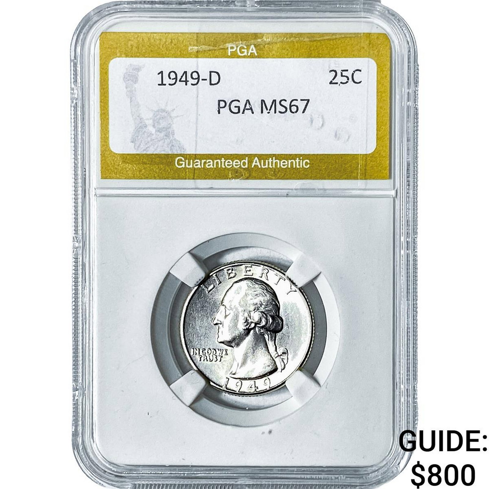 1949-D Washington Silver Quarter PGA MS67: 1949-D Washington Silver Quarter PGA MS67