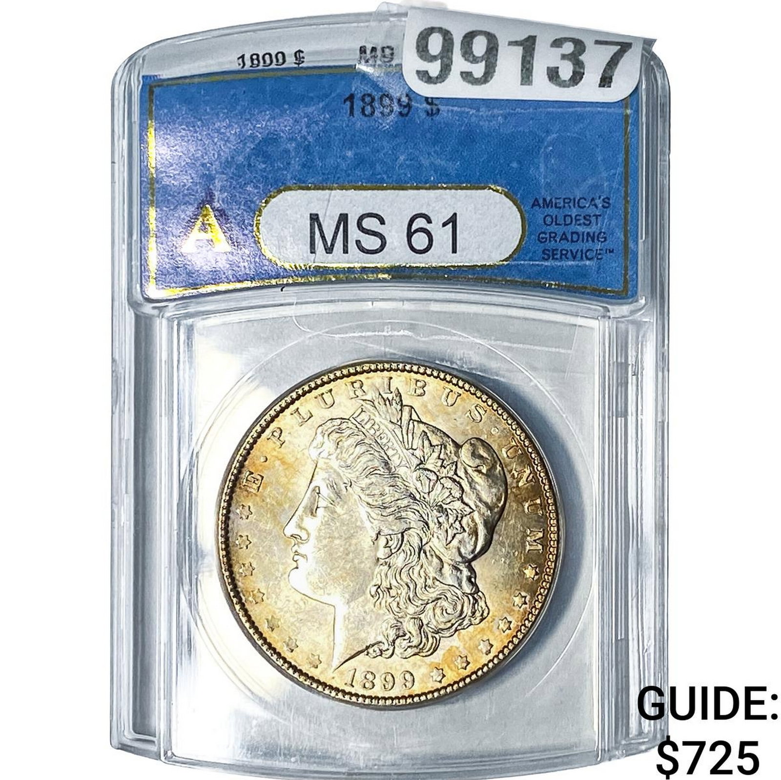 1899 Morgan Silver Dollar ANACS MS61: 1899 Morgan Silver Dollar ANACS MS61