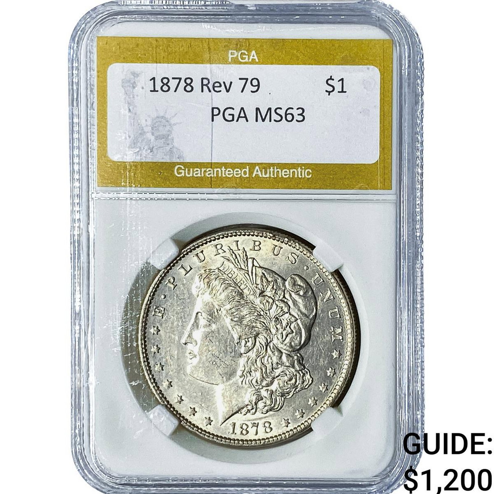 1878 Rev. 79 Morgan Silver Dollar PGA MS63: 1878 Rev. 79 Morgan Silver Dollar PGA MS63