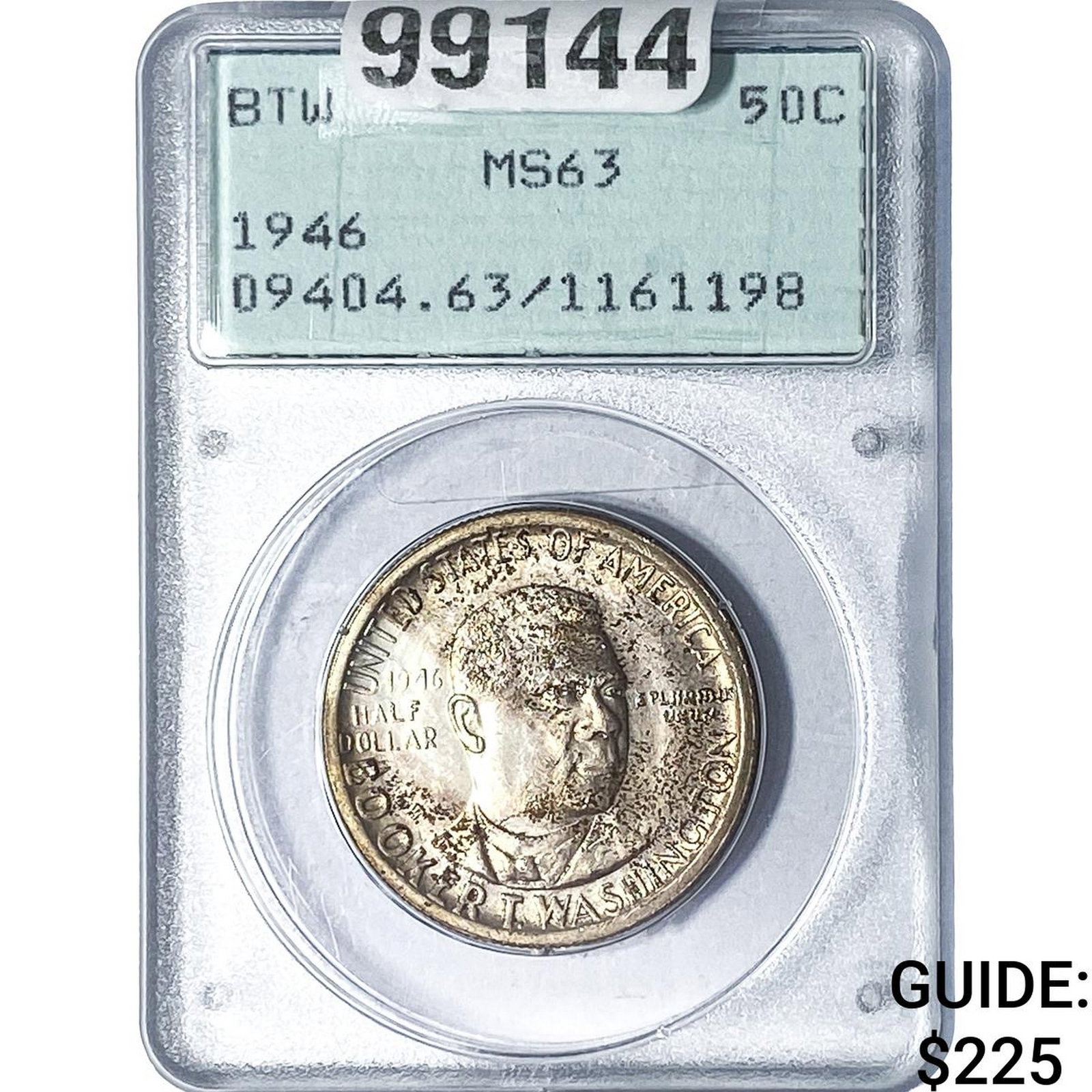 1946 Booker T Half Dollar PCGS MS63: 1946 Booker T Half Dollar PCGS MS63