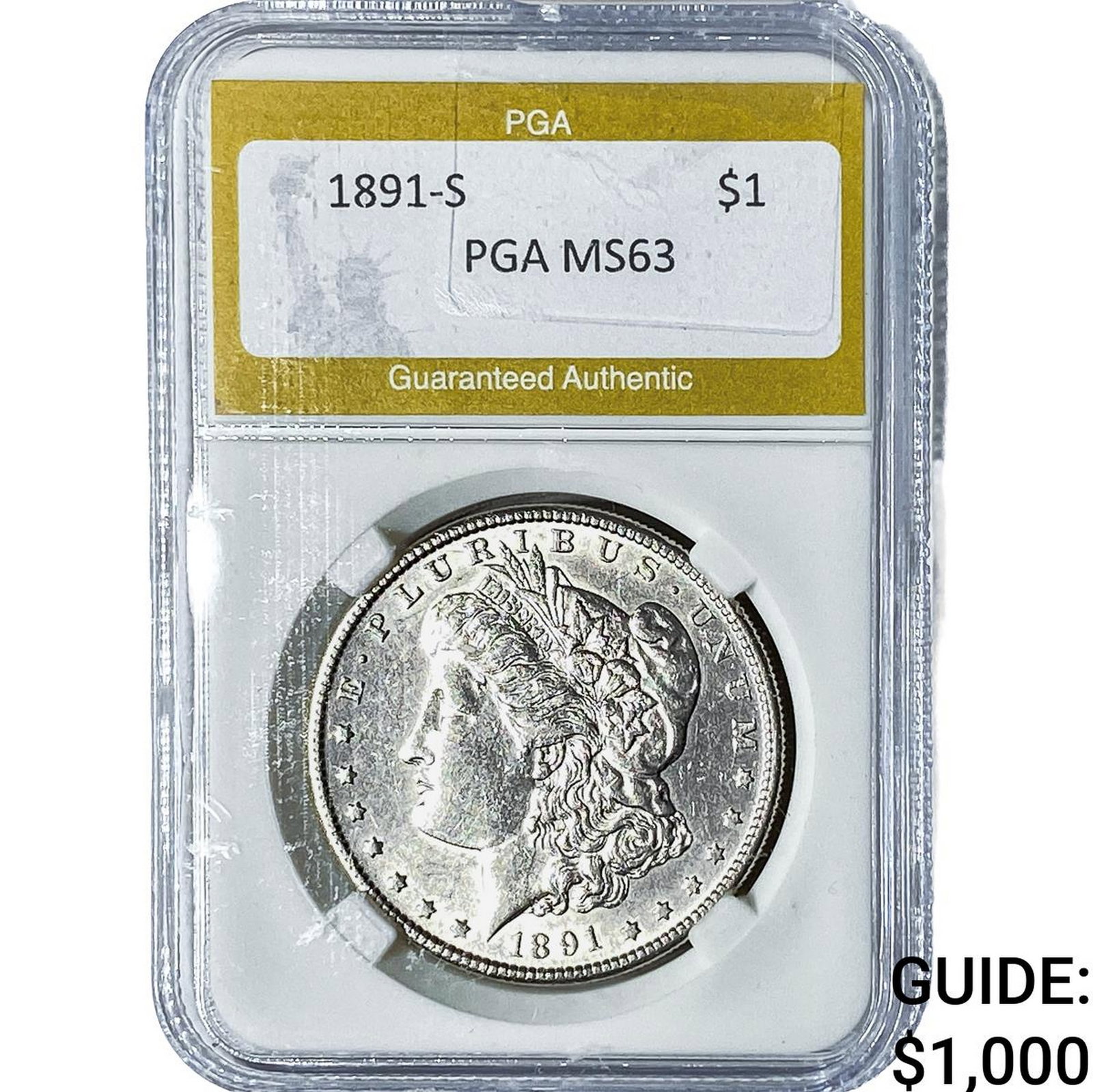 1891-S Morgan Silver Dollar PGA MS63 (1 of 2)