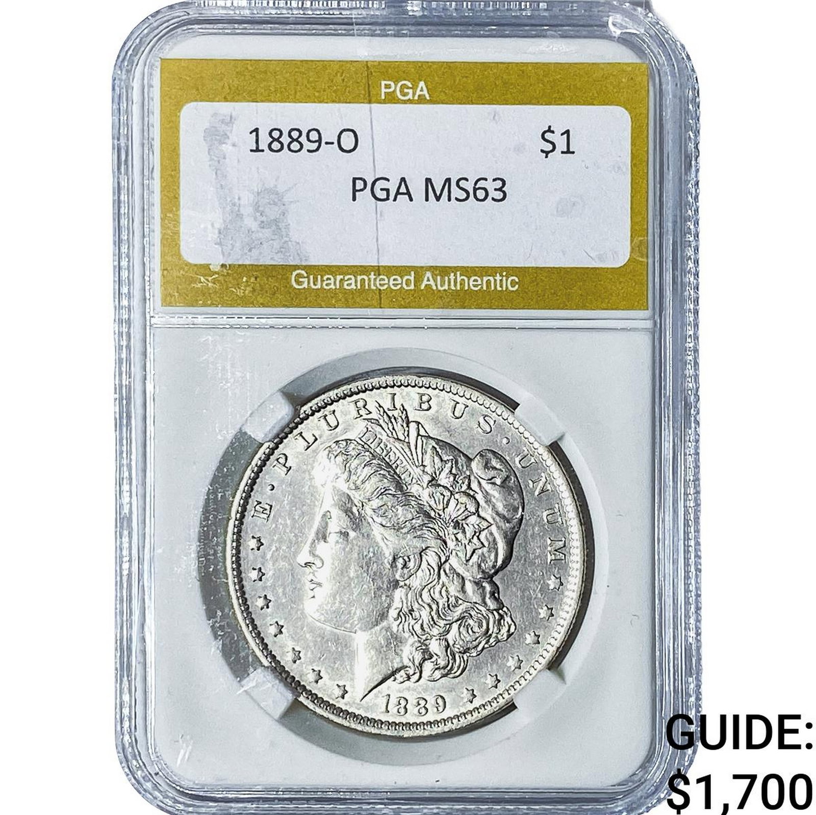 1889-O Morgan Silver Dollar PGA MS63: 1889-O Morgan Silver Dollar PGA MS63