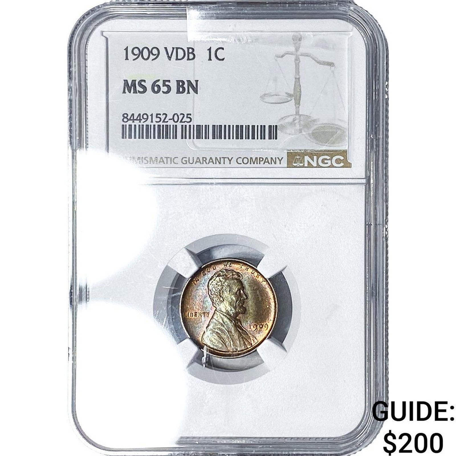 1909 VDB Wheat Cent NGC MS65 BN: 1909 VDB Wheat Cent NGC MS65 BN