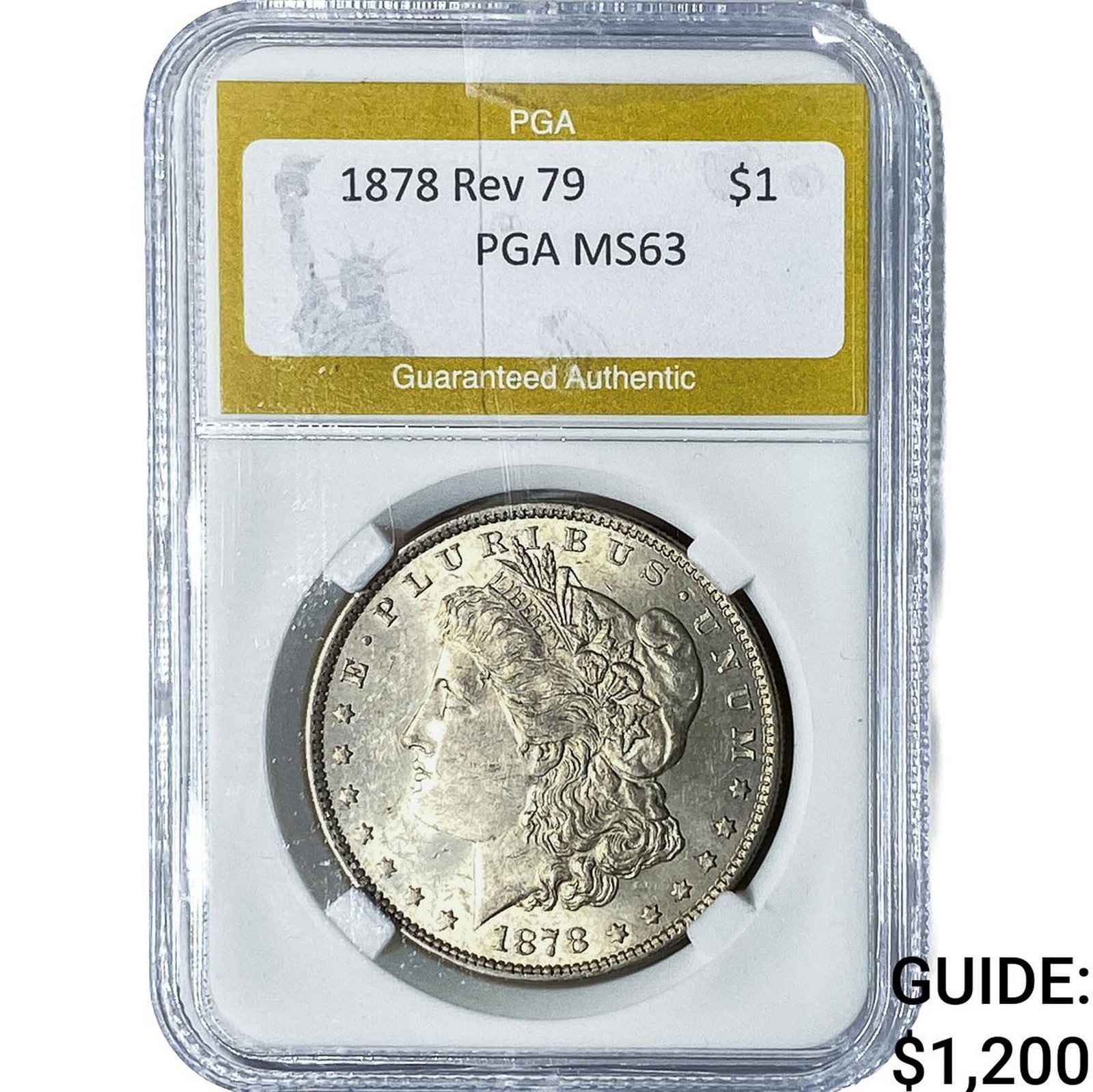 1878 Rev. 79 Morgan Silver Dollar PGA MS63: 1878 Rev. 79 Morgan Silver Dollar PGA MS63