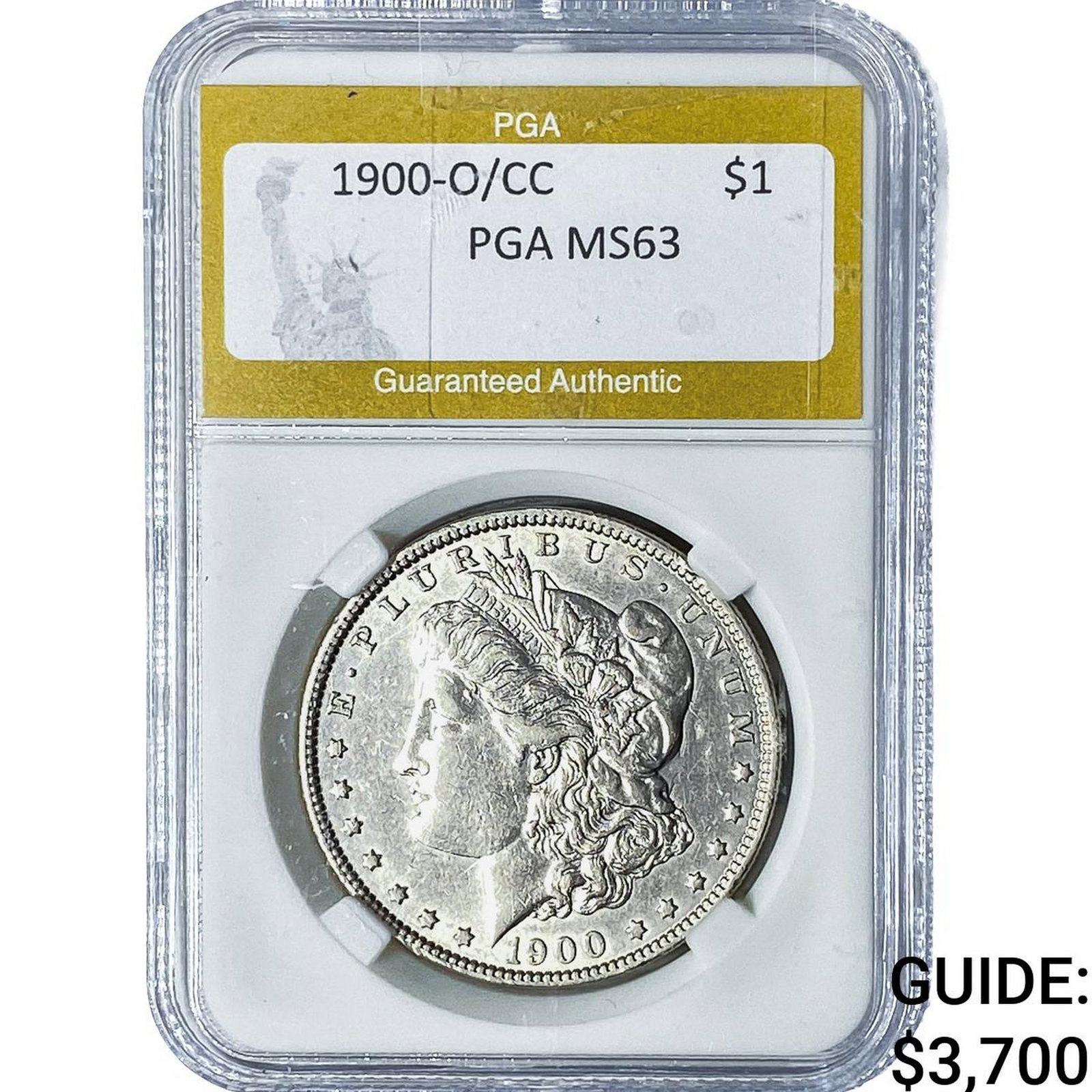 1900-O/CC Morgan Silver Dollar PGA MS63: 1900-O/CC Morgan Silver Dollar PGA MS63