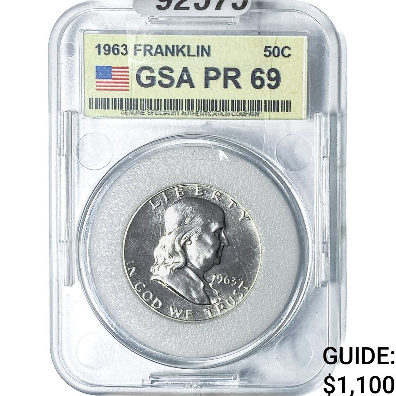 1963 Franklin Half Dollar GSA PR69: 1963 Franklin Half Dollar GSA PR69