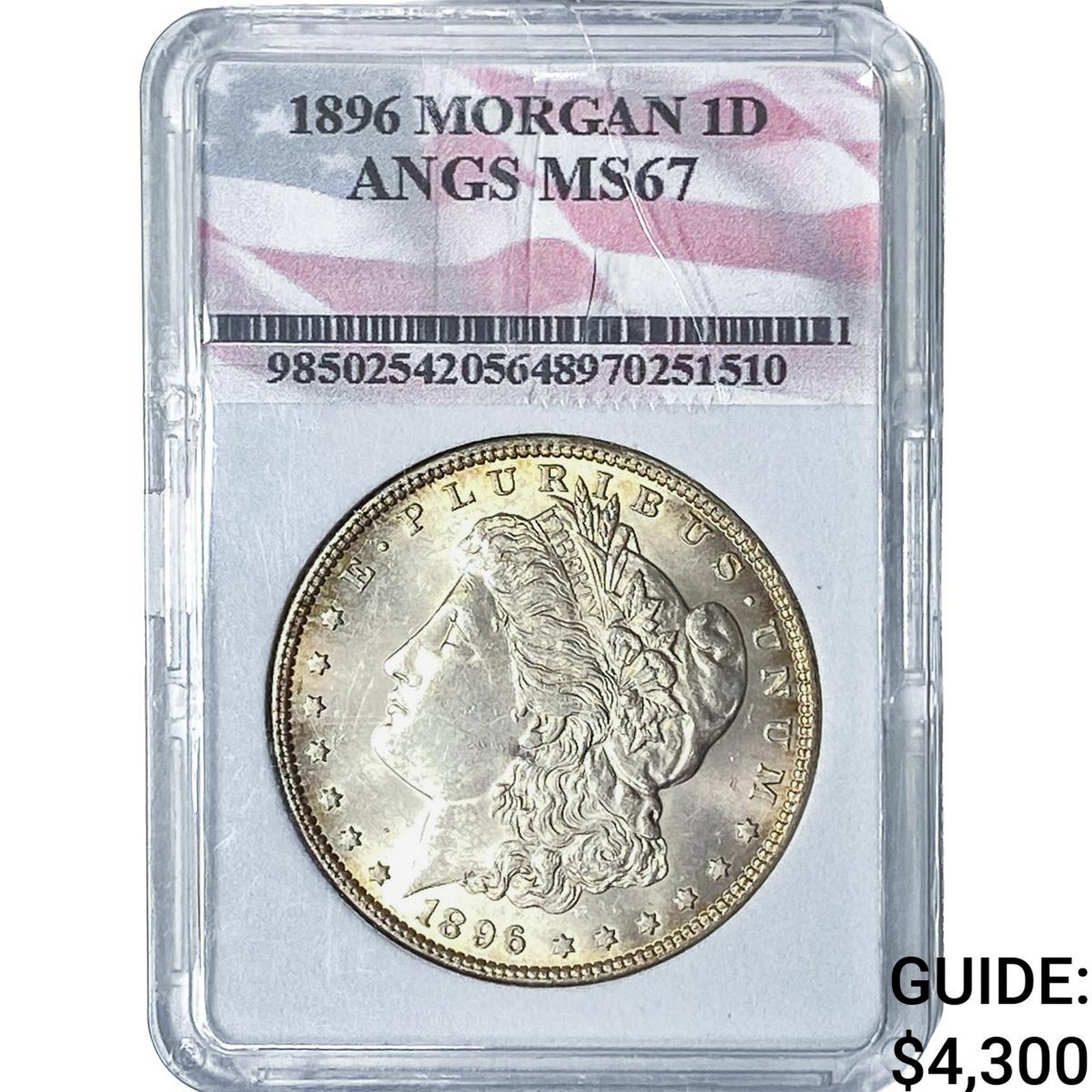 1896 Morgan Silver Dollar ANGS MS67: 1896 Morgan Silver Dollar ANGS MS67