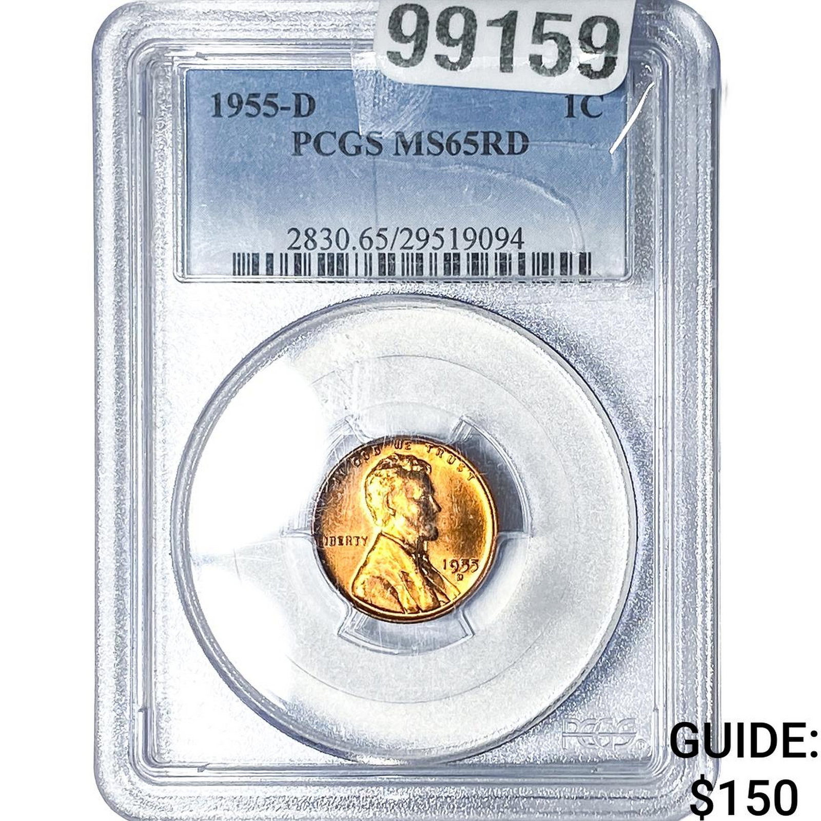 1955-D Wheat Cent PCGS MS65 RD: 1955-D Wheat Cent PCGS MS65 RD