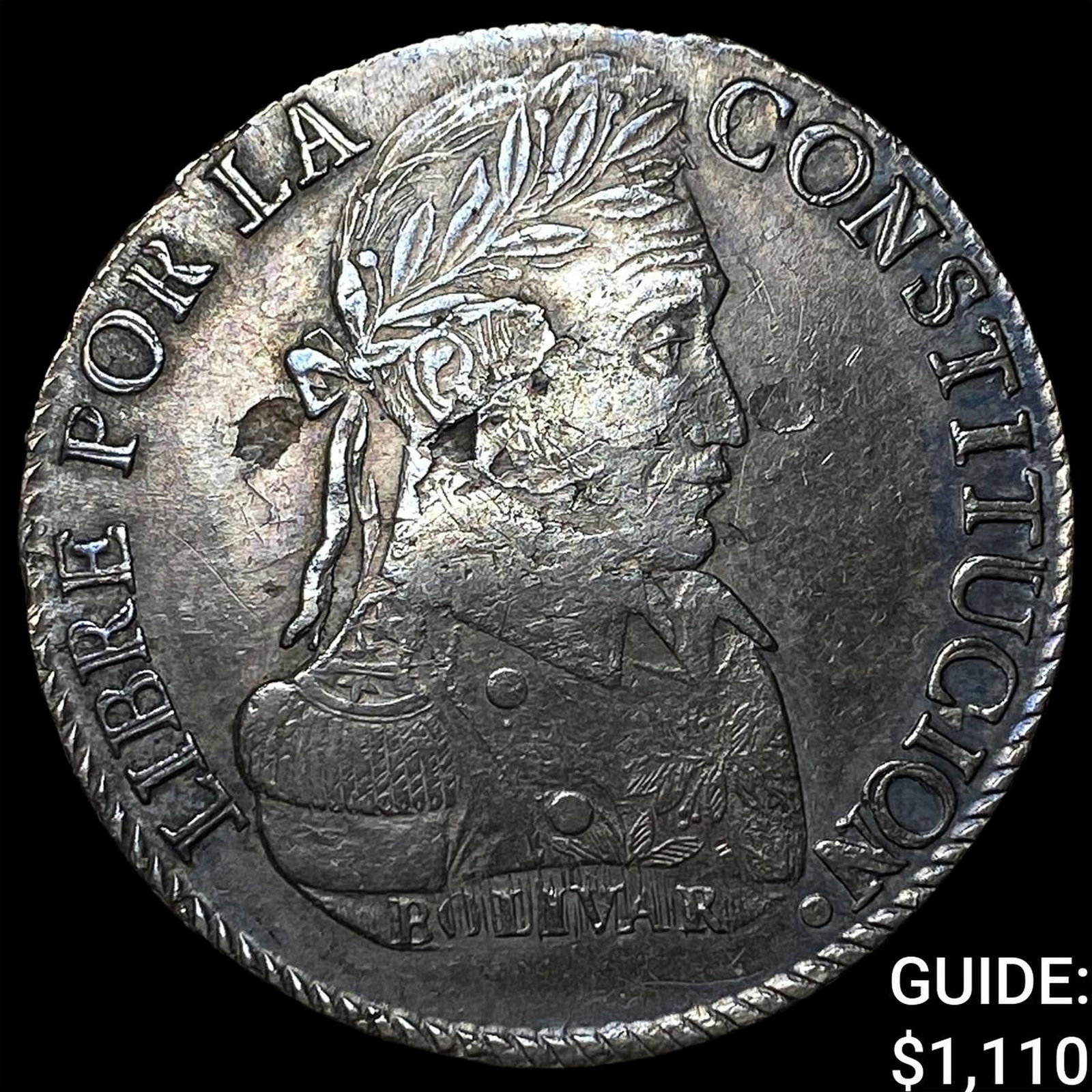 1836 LM-PTS Bolivia Silver 8 Soles: 1836 LM-PTS Bolivia Silver 8 Soles