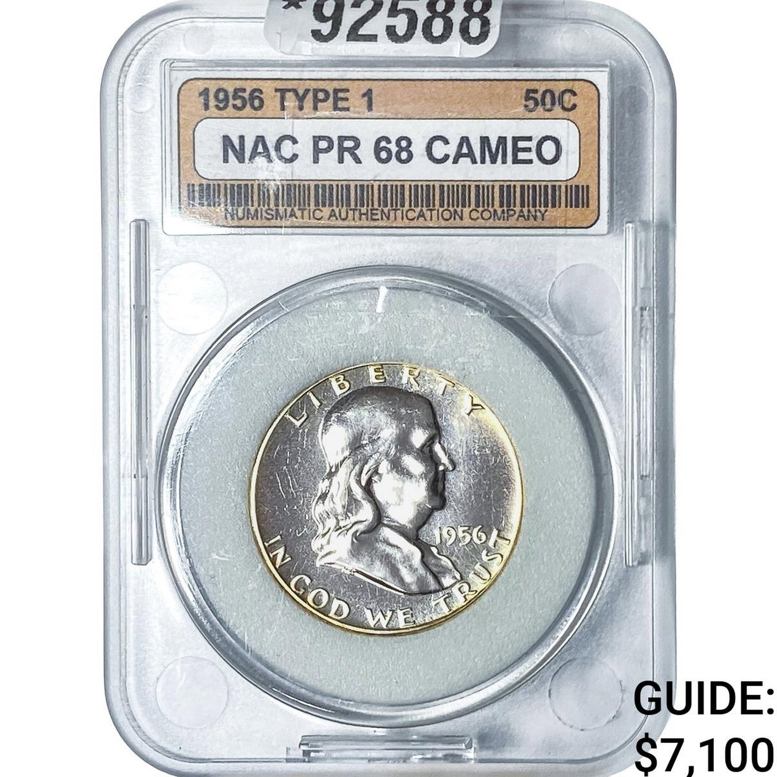 1956 Franklin Half Dollar NAC PR68 Cameo Type 1: 1956 Franklin Half Dollar NAC PR68 Cameo Type 1