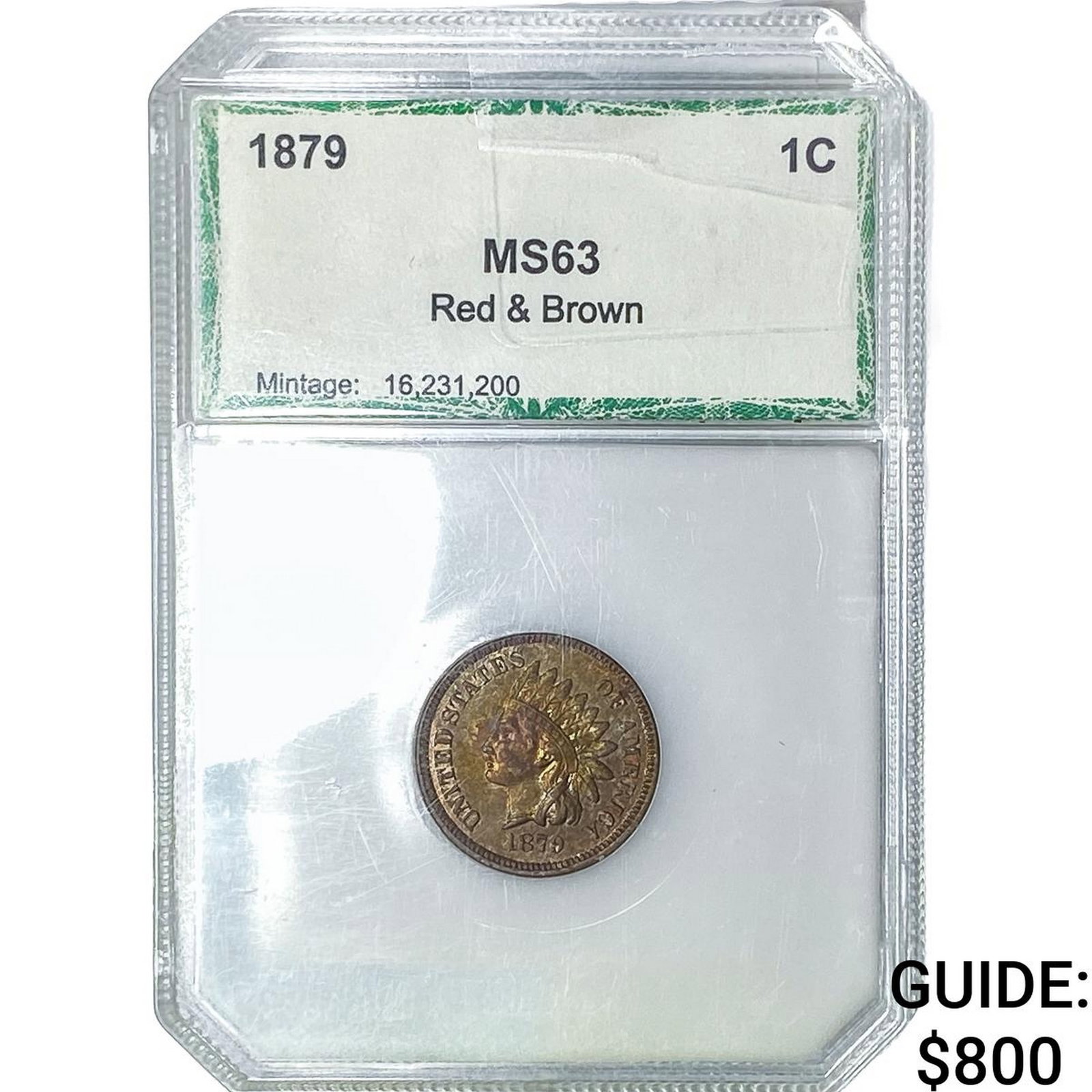 1879 Indian Head Cent PCI MS63 RB: 1879 Indian Head Cent PCI MS63 RB