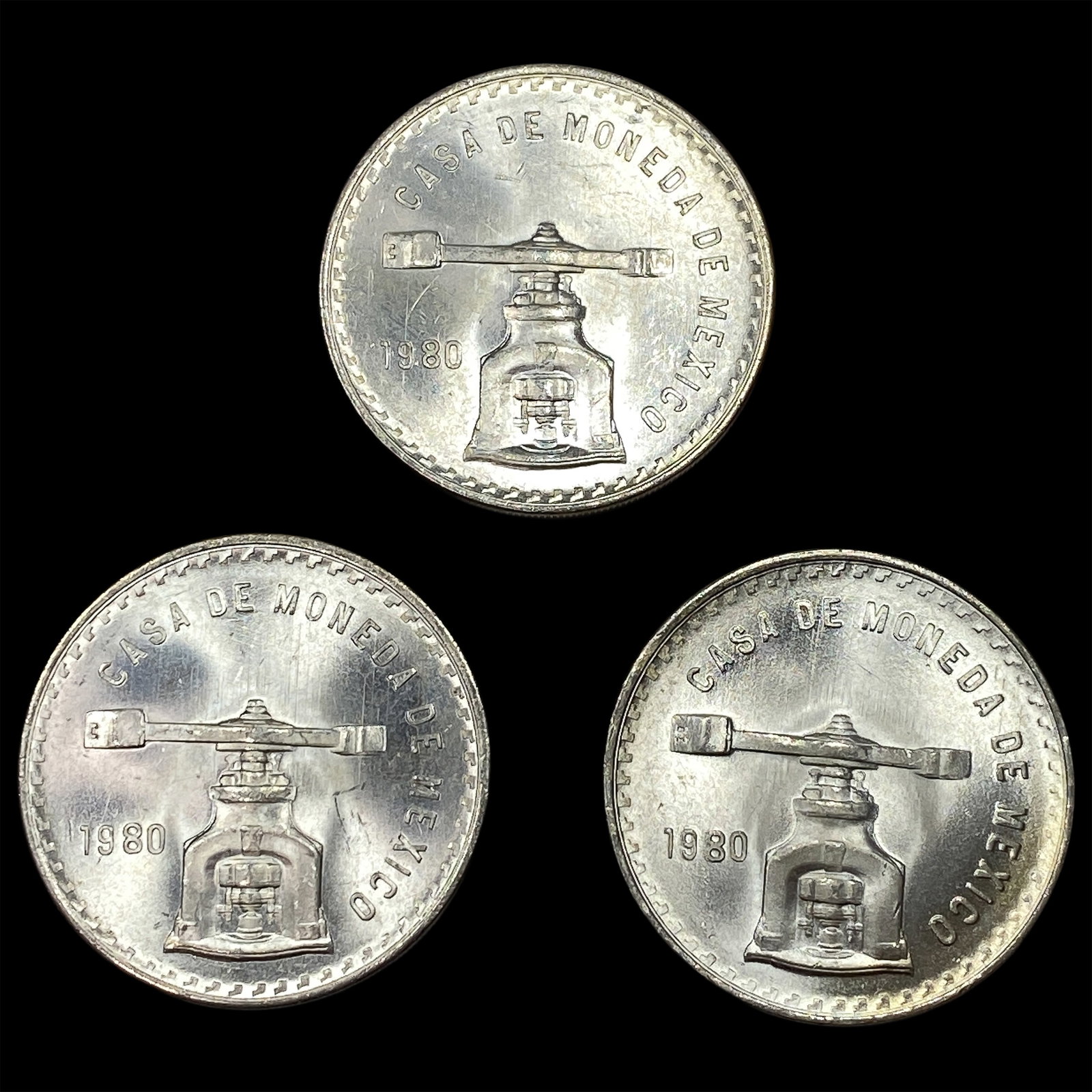 [3] 1980 Mexico 1oz Silver Onza Lot (1 of 2)