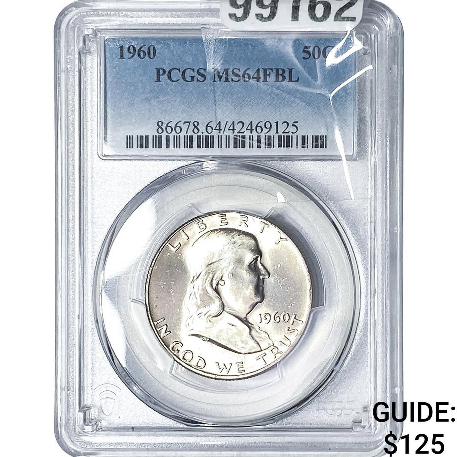 1960 Franklin Half Dollar PCGS MS64 FBL: 1960 Franklin Half Dollar PCGS MS64 FBL