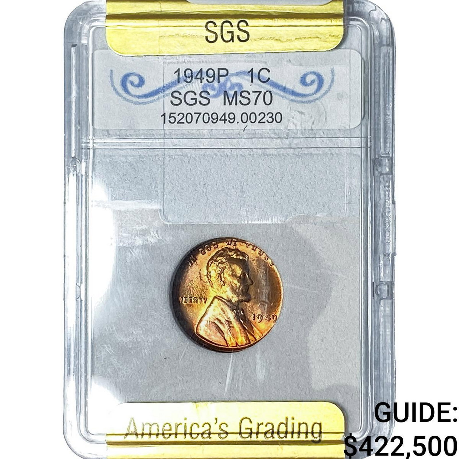 1949 Wheat Cent SGS MS70 (1 of 2)