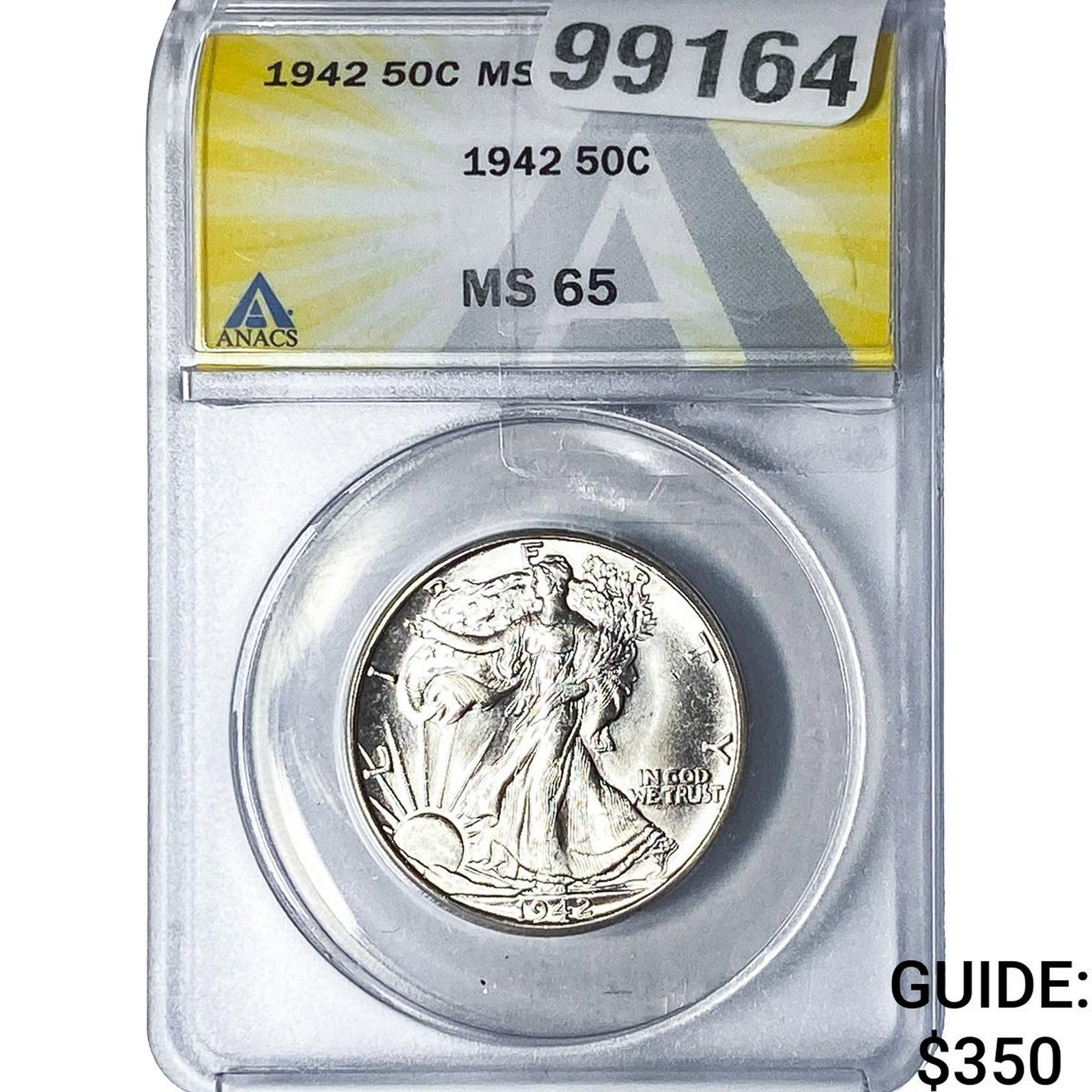 1942 Walking Liberty Half Dollar ANACS MS65: 1942 Walking Liberty Half Dollar ANACS MS65