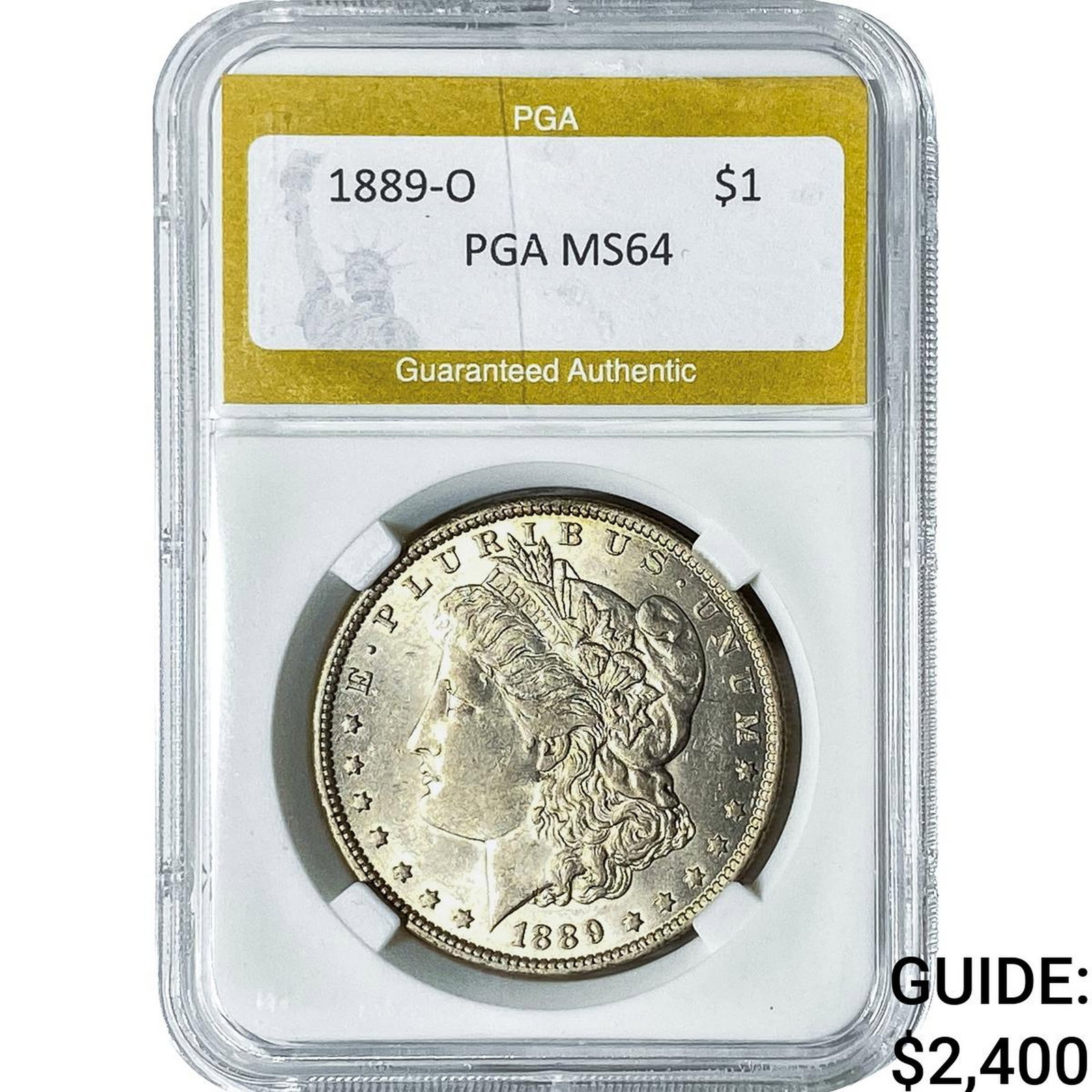 1889-O Morgan Silver Dollar PGA MS64: 1889-O Morgan Silver Dollar PGA MS64