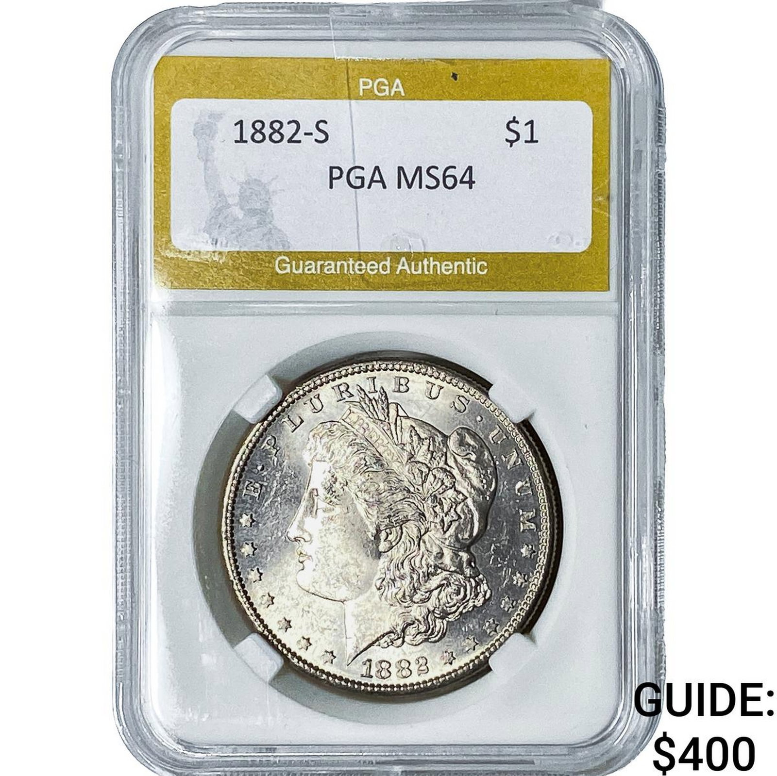 1882-S Morgan Silver Dollar PGA MS64: 1882-S Morgan Silver Dollar PGA MS64