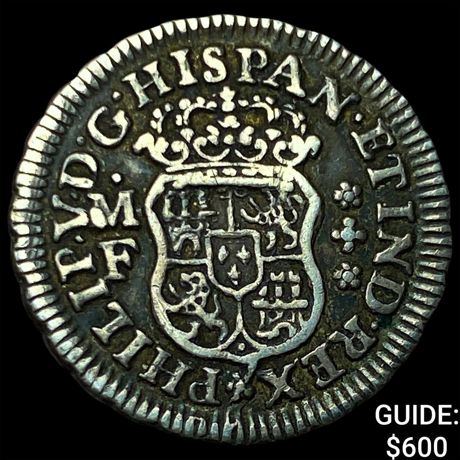 1734-MF Mexico Philip V Silver 1/2 Real (1 of 2)