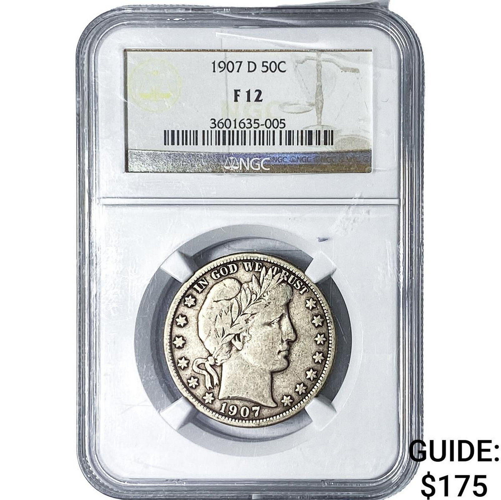 1907-D Barber Half Dollar NGC F12 (1 of 2)
