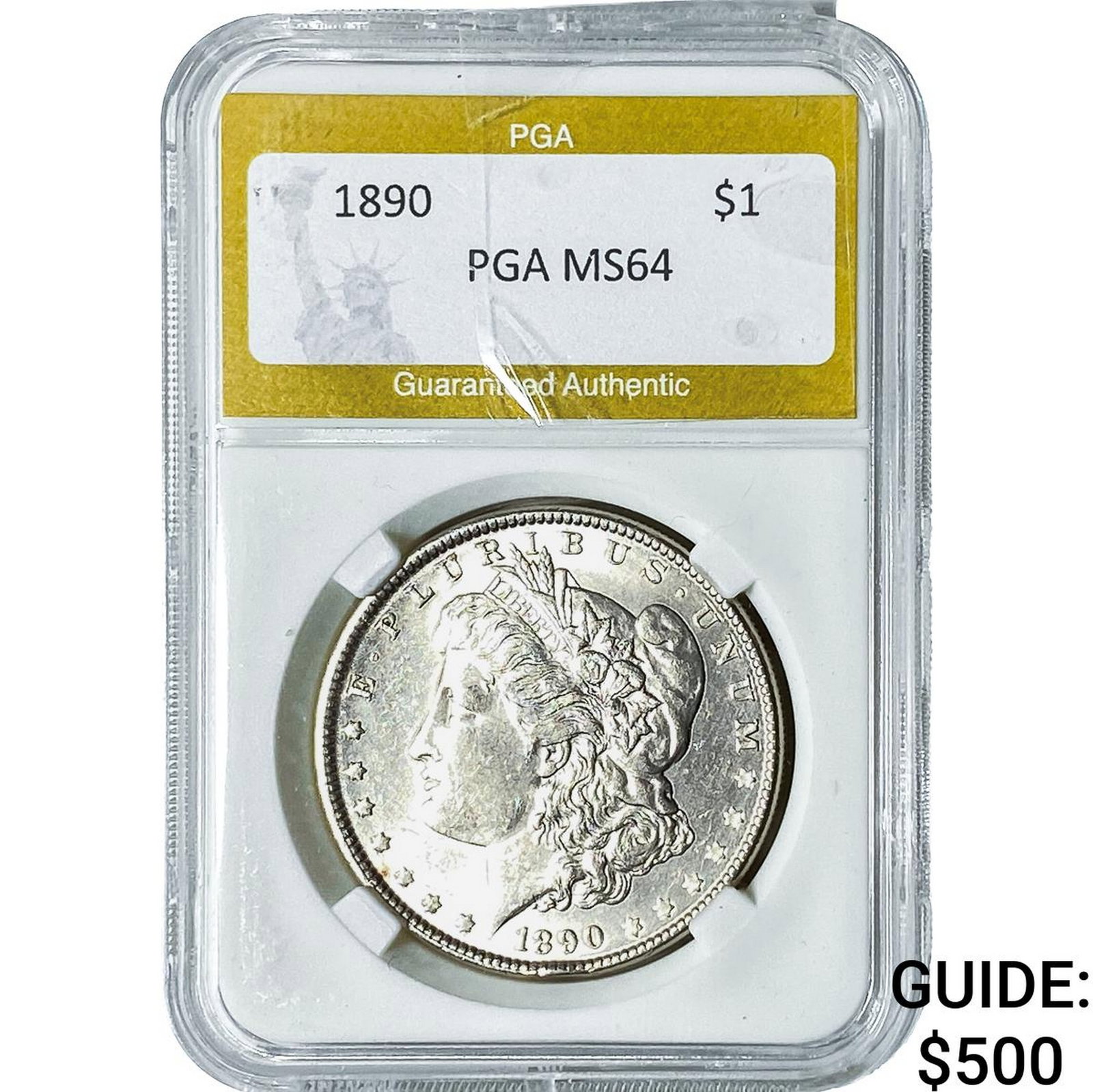 1890 Morgan Silver Dollar PGA MS64: 1890 Morgan Silver Dollar PGA MS64