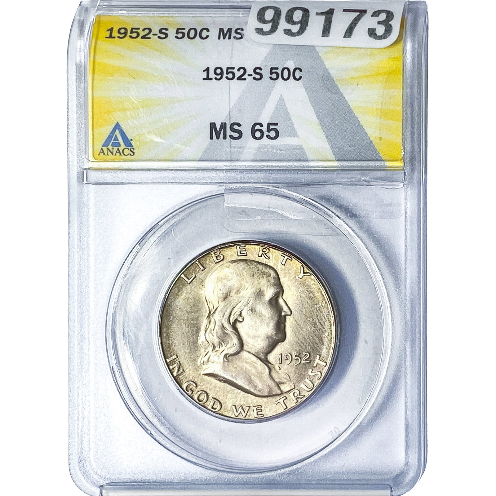 1952-S Franklin Half Dollar ANACS MS65 (1 of 2)